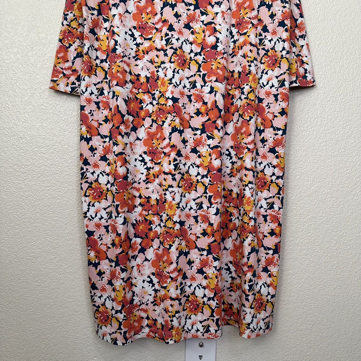 Lands' End Lands’ End 100% Cotton Floral Long Sleeves Midi Dress Size XXL / US 16-18 / IT 52-54 - 4 Thumbnail