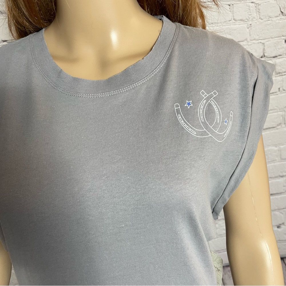 Free People NWT New $78 Free People Go-To Graphic Grey Bodysuit Size S Size S / US 4 / IT 40 - 5 Thumbnail
