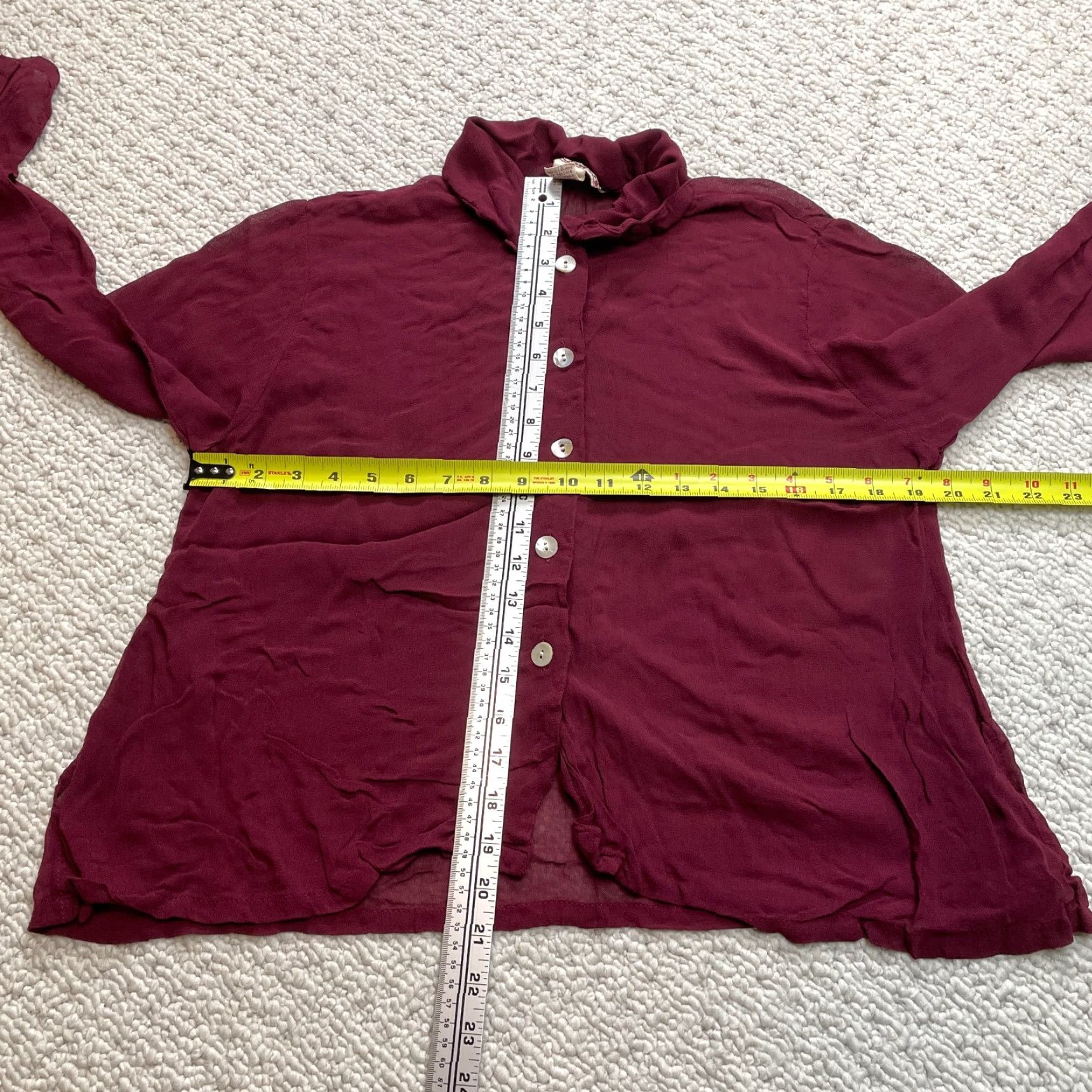 Vintage VINTAGE April Cornell Blouse Top Womens M Red Button Up Rayon Long Sleeve Size M / US 6-8 / IT 42-44 - 6 Thumbnail