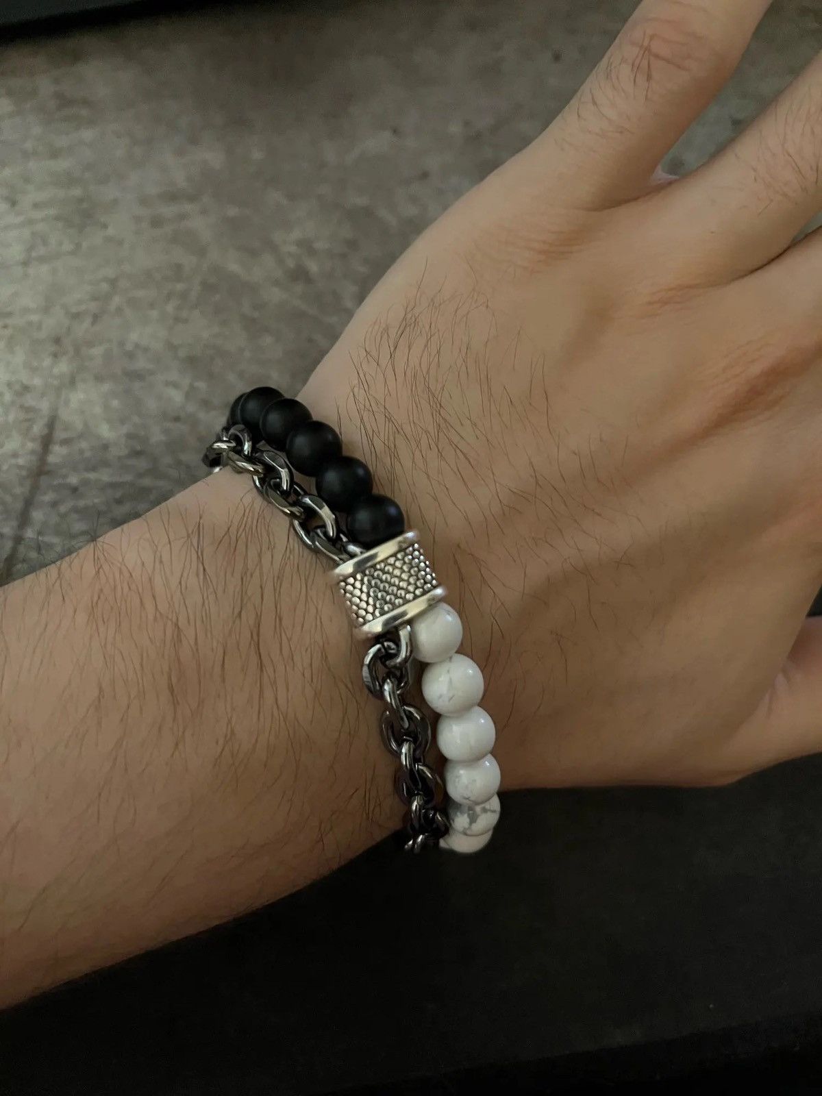 Designer × Jewelry Tiger Eye Stone Beaded Bracelet Stainless Steel Size ONE SIZE - 5 Thumbnail