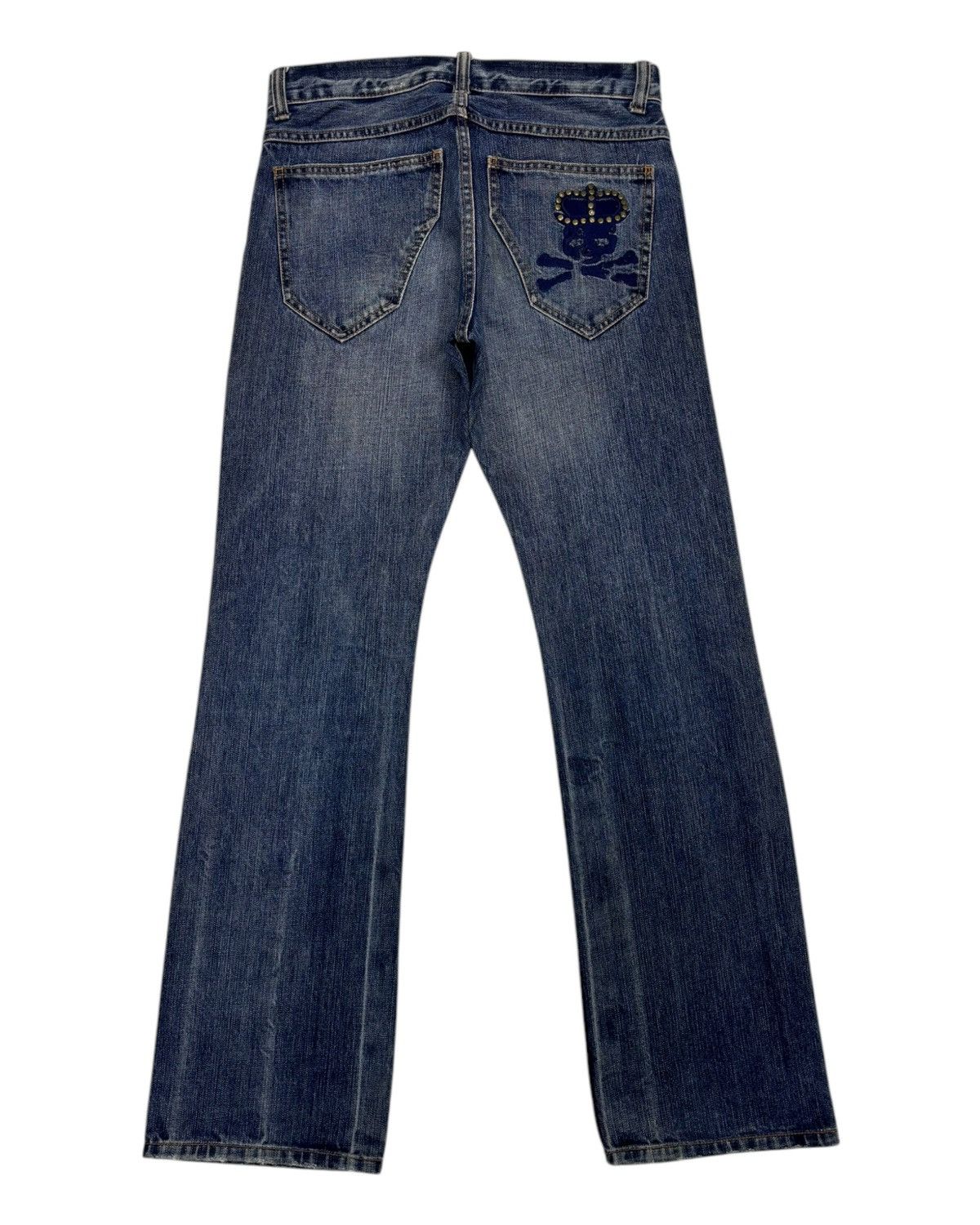 If Six Was Nine Vintage Skulls Ripped Japanese Denim Flare Jeans PPFM style Size US 32 / EU 48 - 6 Thumbnail