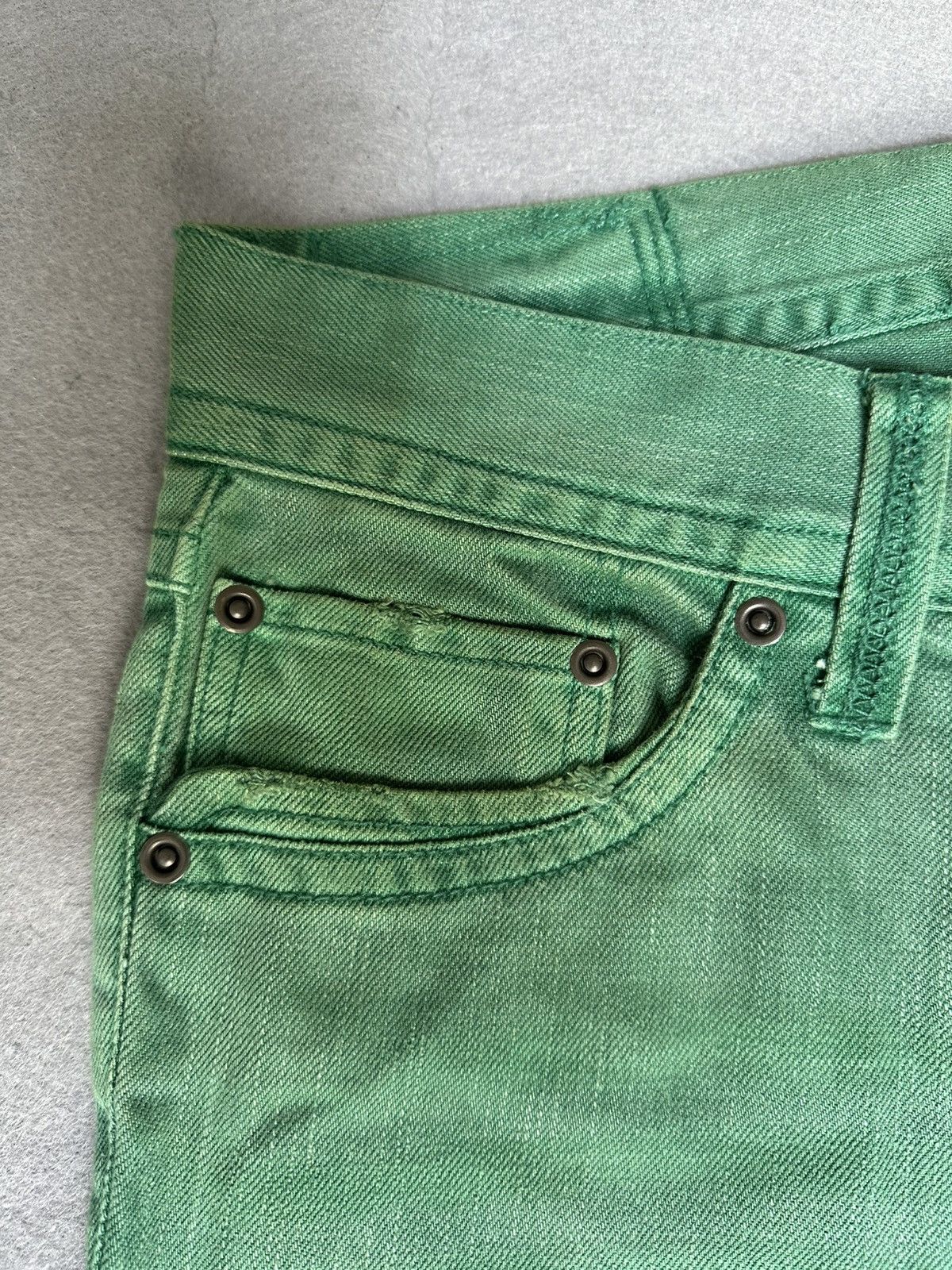 Japanese Brand FLARE Difference Rupert Green Denim Size US 31 - 9 Thumbnail