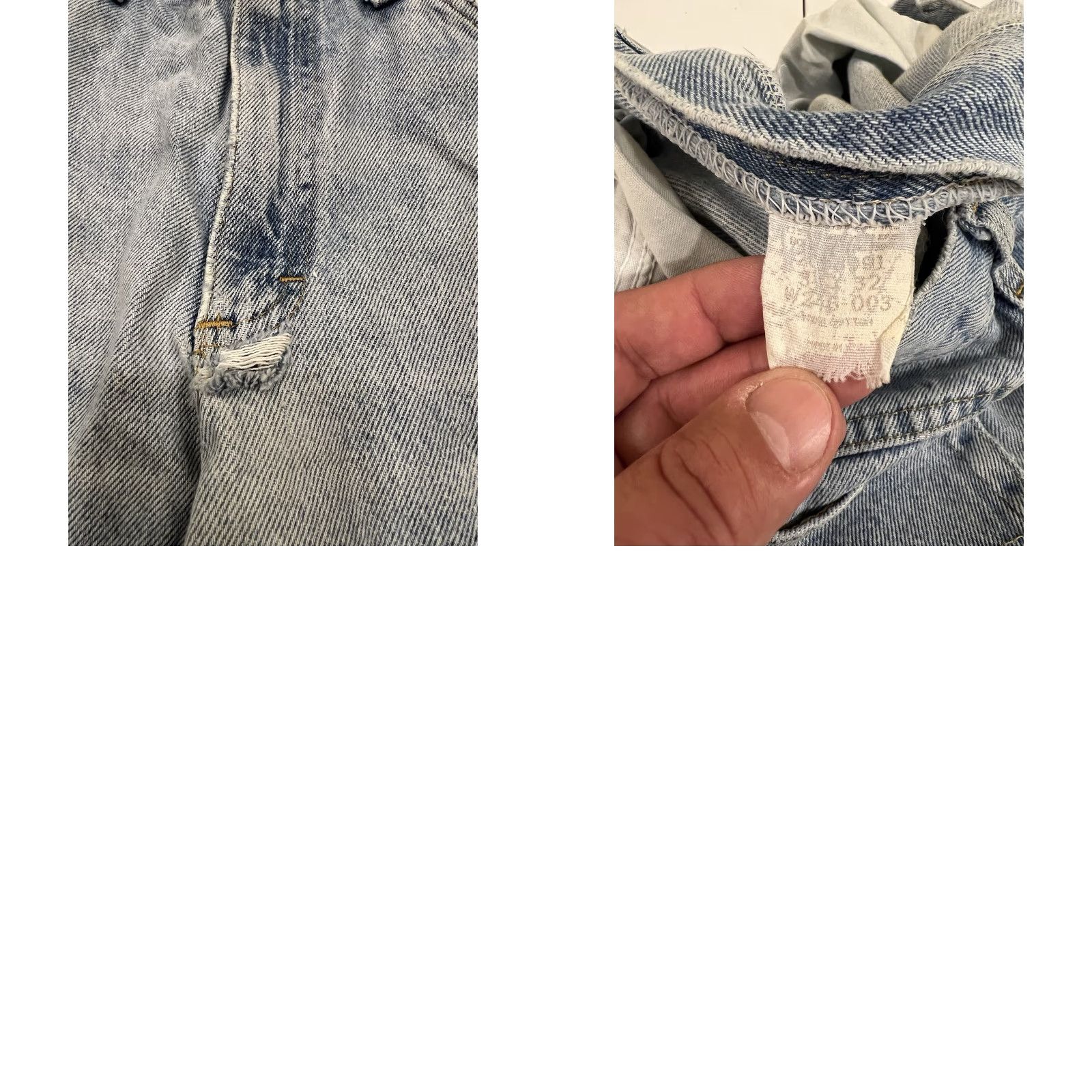 Lee VINTAGE LEE Jeans Distressed Light Wash 32X32 100% Cotton Straight Mens Jeans 90s Y2K Size US 32 / EU 48 - 9 Thumbnail