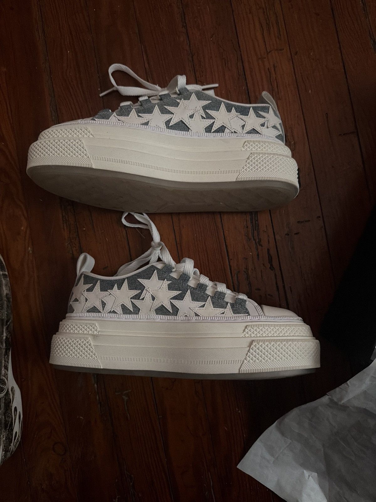 Amiri amiri platform denim stars court low Size US 8 / EU 41 - 6 Thumbnail