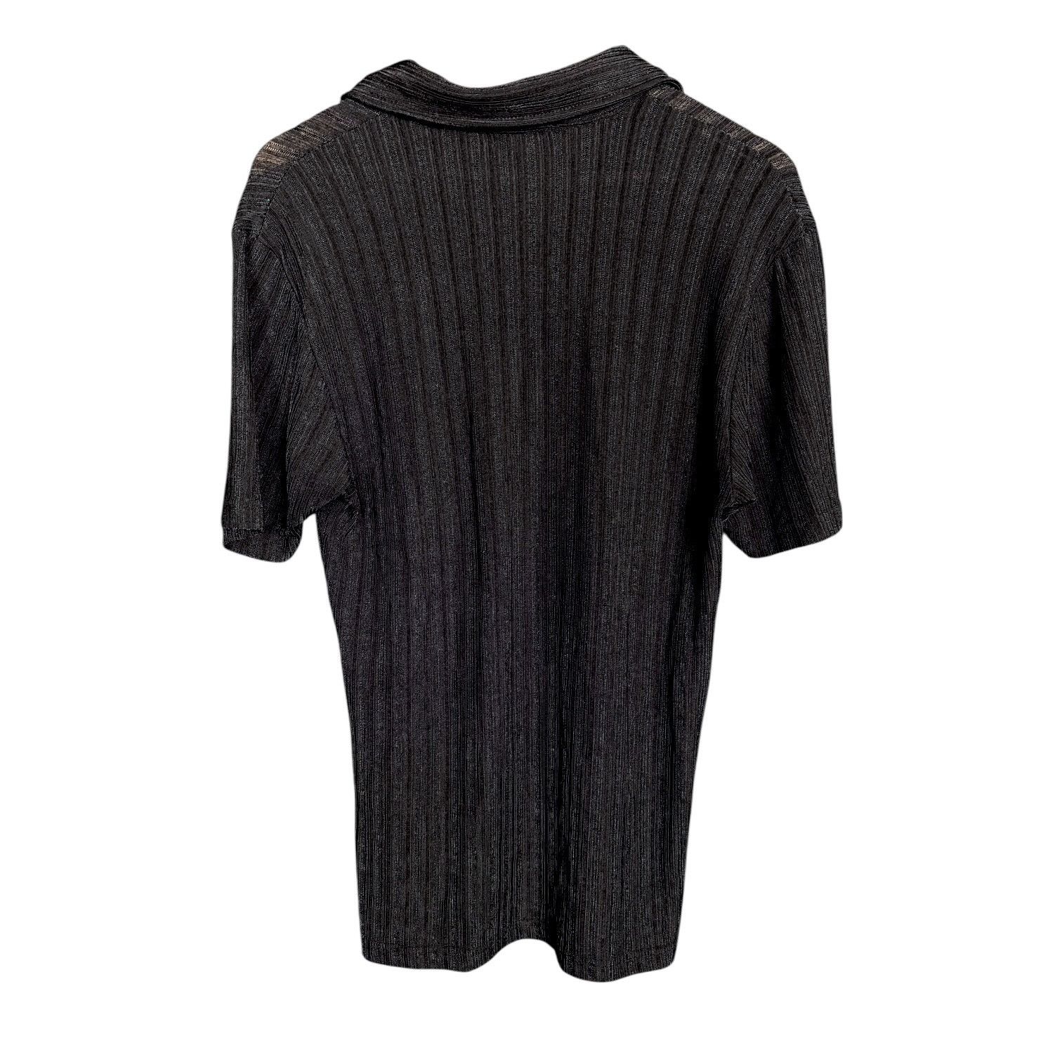Young And Reckless Vintage 2000s Y2K YMLA Ribbed Texture Black Polo Shirt L Size US L / EU 52-54 / 3 - 2 Thumbnail