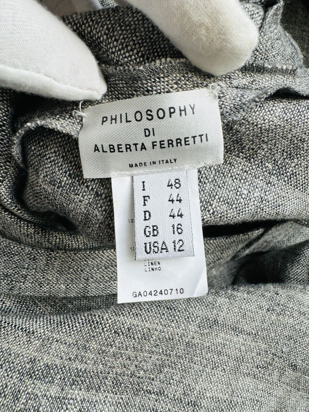 Philosophy di Lorenzo Serafini Philosophy Di Alberta Ferretti gray linen maxi gown Size XL / US 12-14 / IT 48-50 - 7 Thumbnail