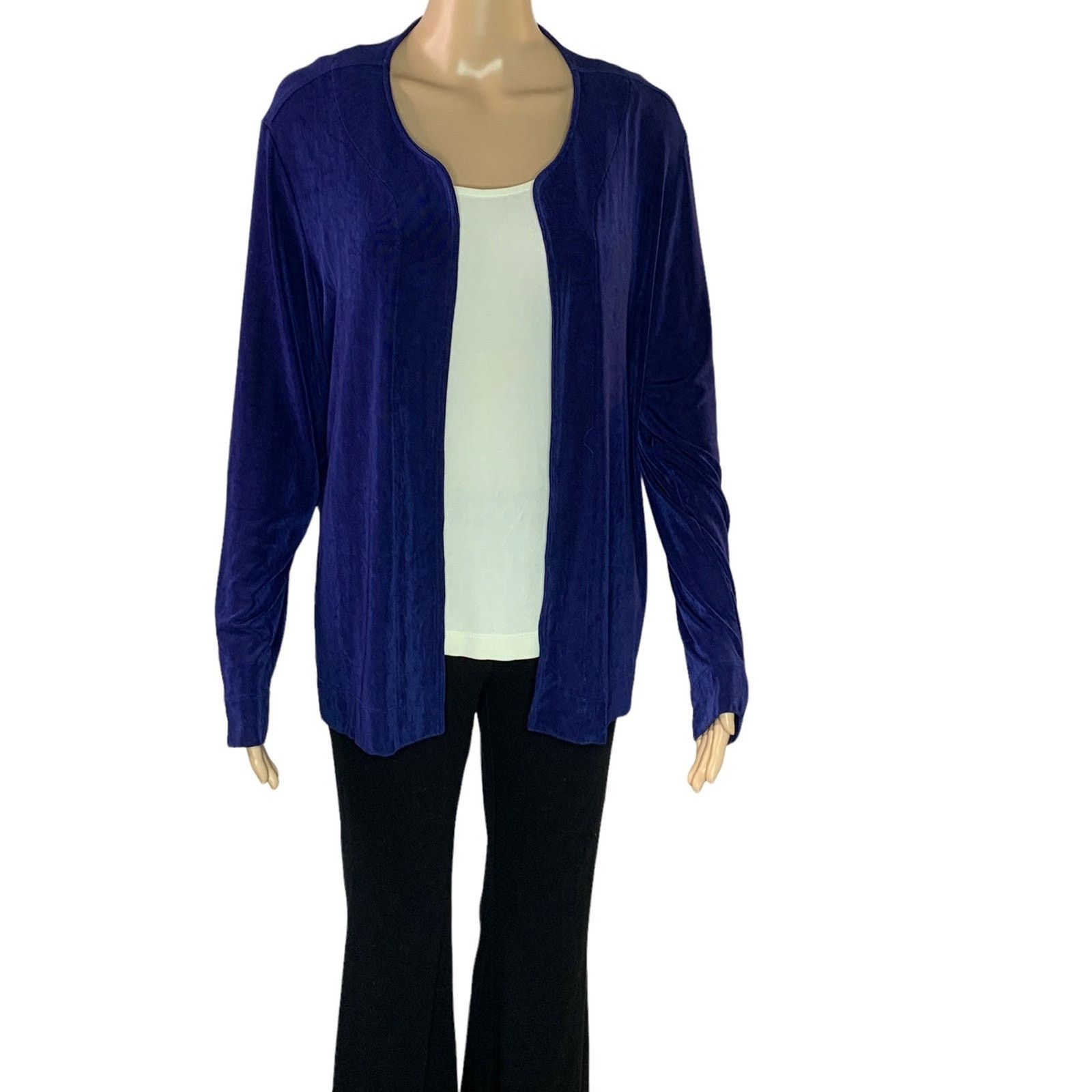 Chicos Chicos Travelers Top Women Size 3 US XL Cardigan Blue USA Size XL / US 12-14 / IT 48-50 - 1 Thumbnail