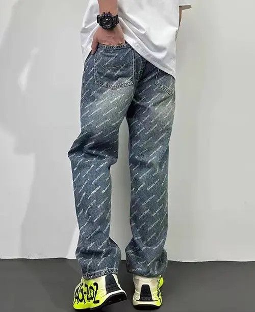 VIBE Vintage high street letter print loose casual jeans Size US 34 / EU 50 - 3 Thumbnail