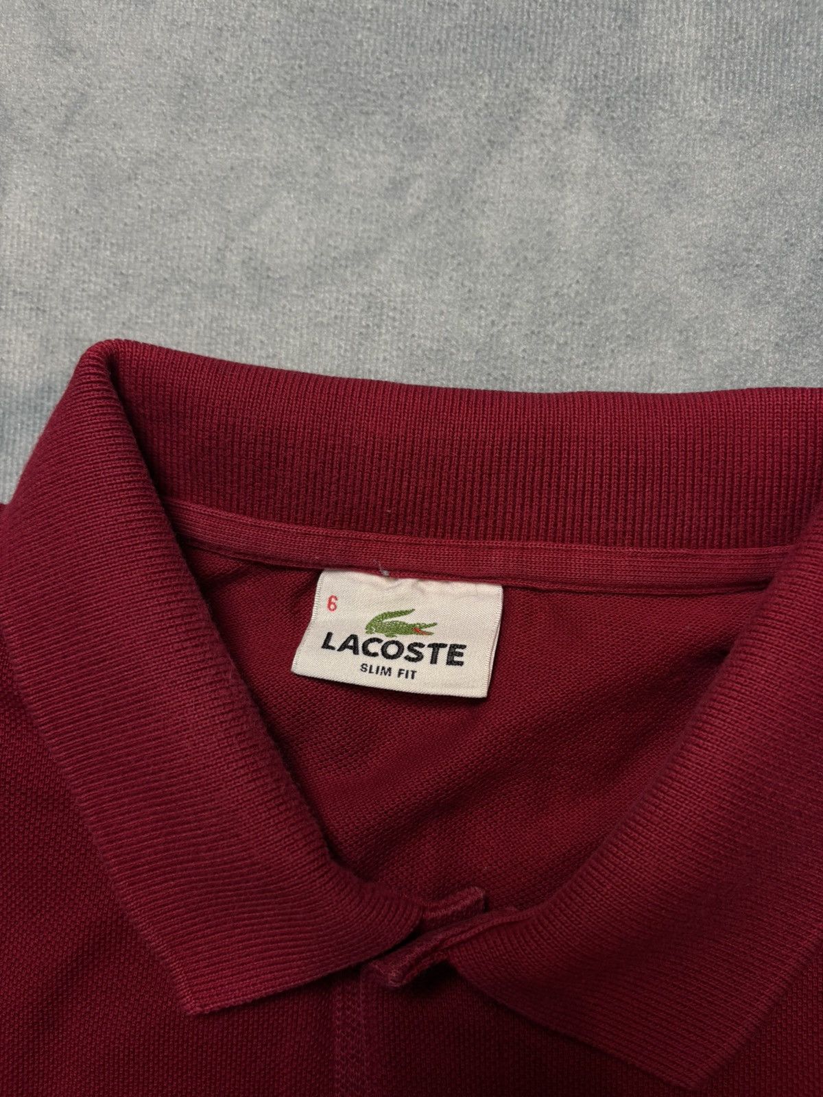 Lacoste × Vintage Lacoste Classic Piqué Polo Burgundy – Size 5 (F010) Size US L / EU 52-54 / 3 - 3 Thumbnail