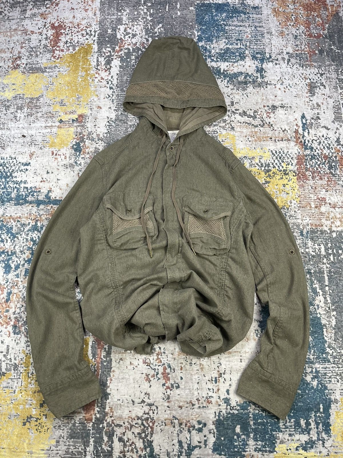 Le Grande Bleu (L.G.B.) G.O.A Military Cargo Pocket Hooded Overshirt Jacket Size US S / EU 44-46 / 1 - 1 Thumbnail