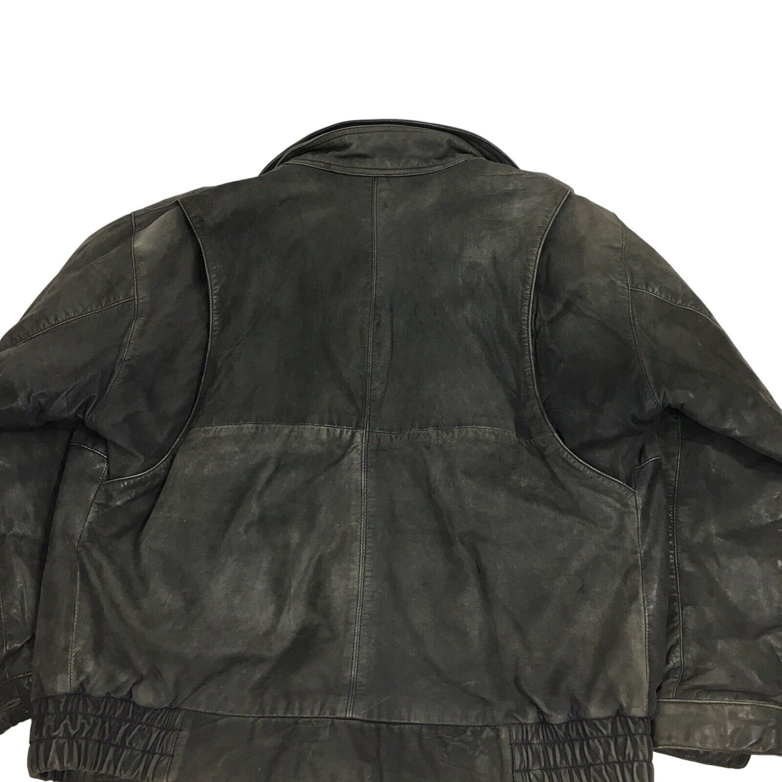 Gant Vtg Nimbus GANT Gun Metal Black Leather BOMBER Jacket Size US L / EU 52-54 / 3 - 6 Thumbnail
