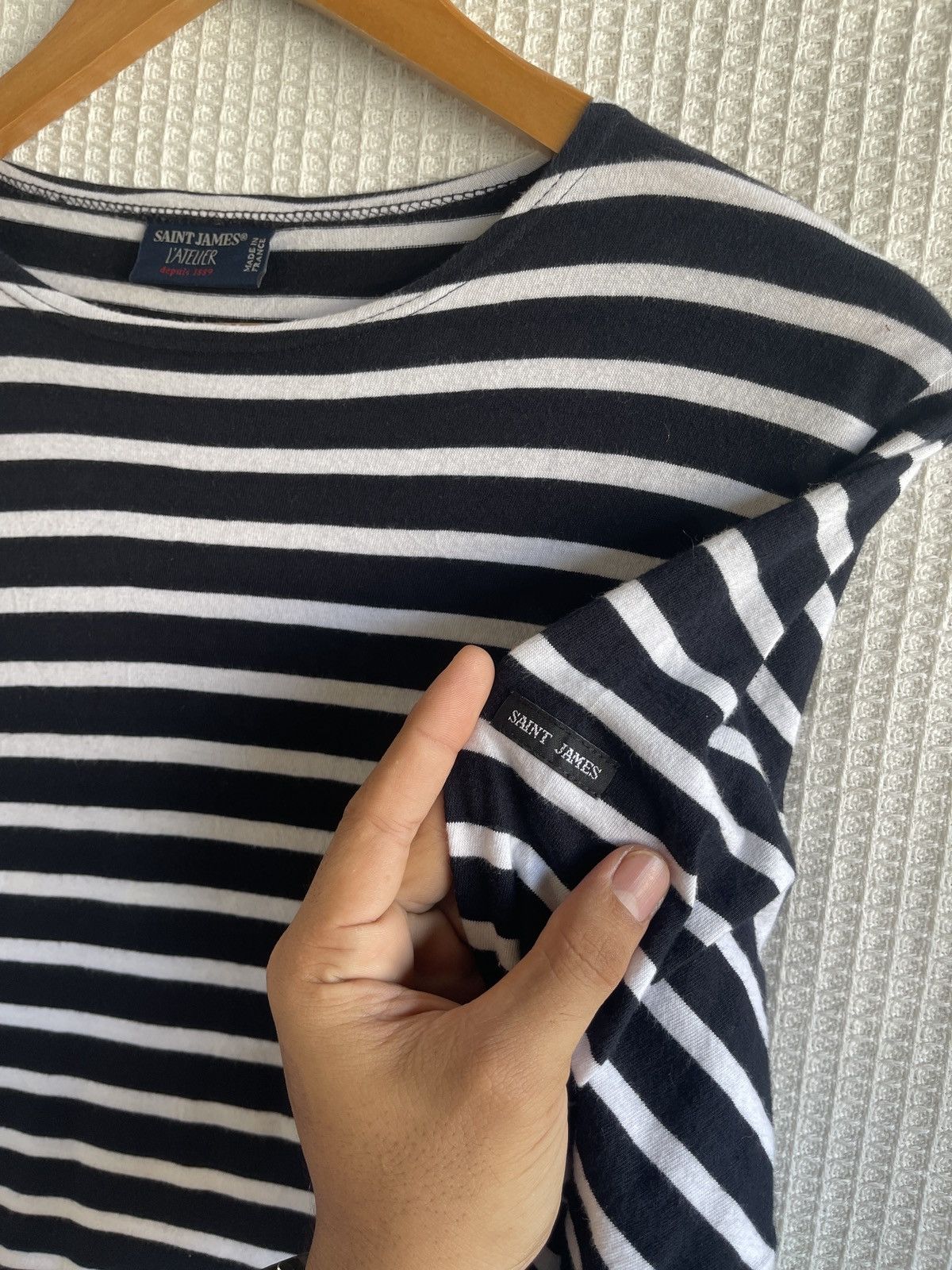 Saint James VINTAGE 90s🔥SAINTS JAMES🔥Striped Sailor Boat Neck Longsleeve Size US XS / EU 42 / 0 - 4 Thumbnail