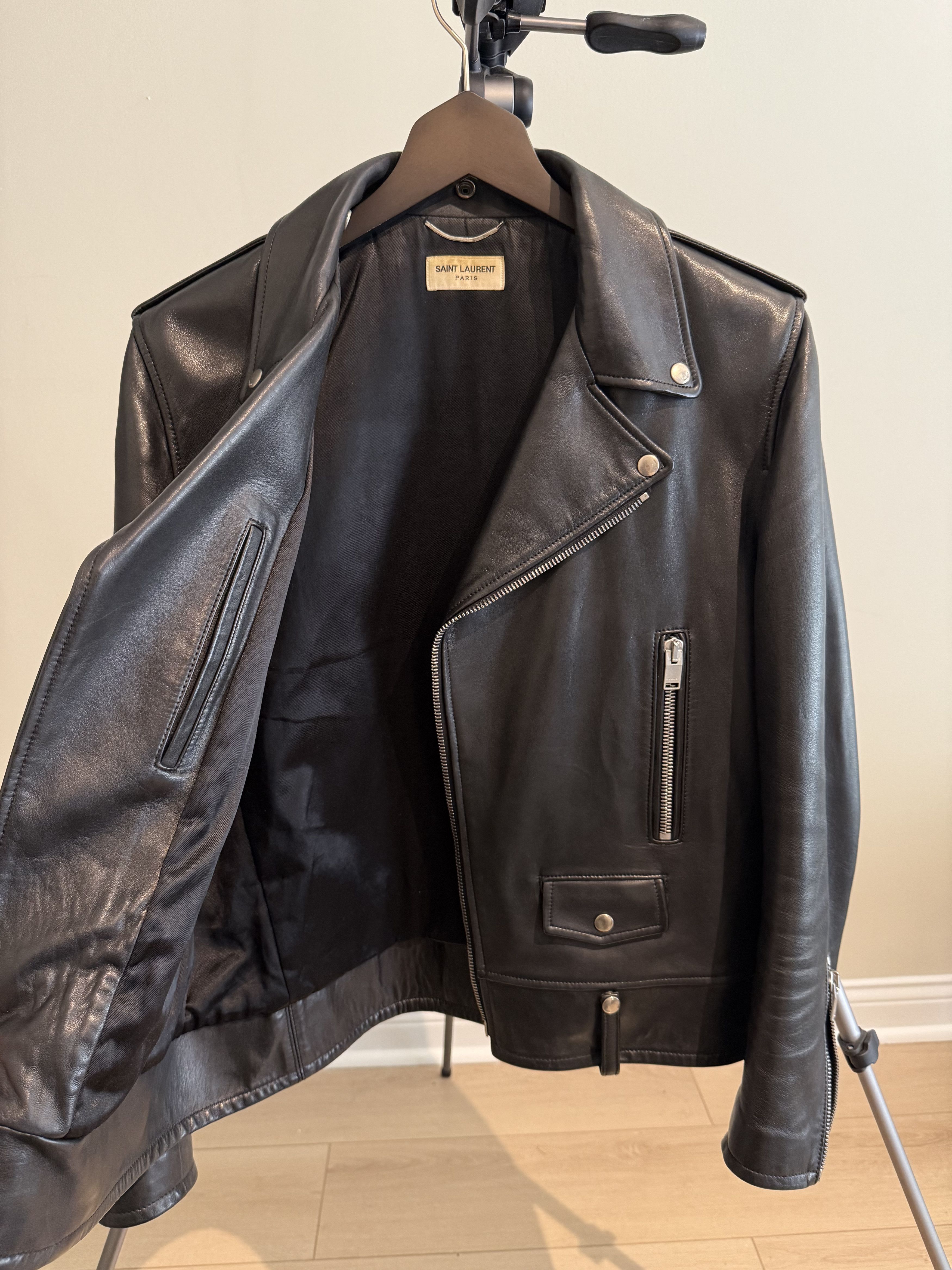 Saint Laurent Paris FW13 Sz54 Black L01 Lamb Leather Jacket Size US L / EU 52-54 / 3 - 8 Thumbnail