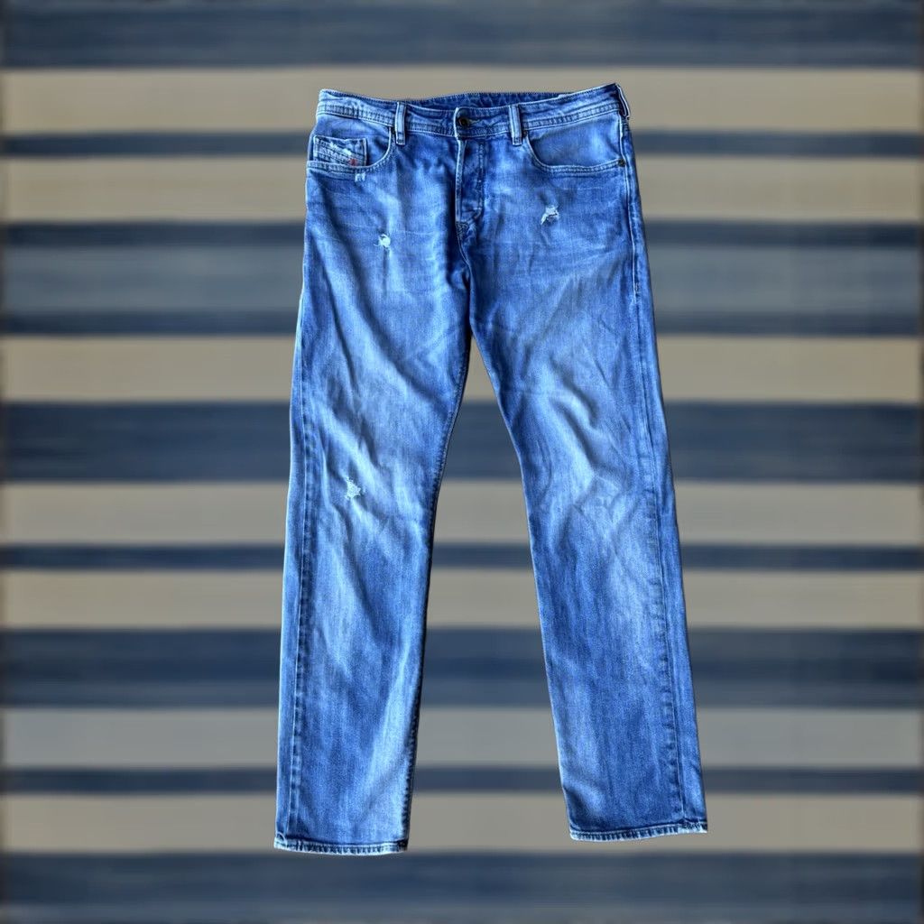 Diesel Diesel Buster Jeans Men’s 34x32 Blue Distressed Button Fly Slim Tapered Regular Denim 5-Pocket Baggy? (Clarify: “Baggy” not in original) Size US 34 / EU 50 - 1 Thumbnail