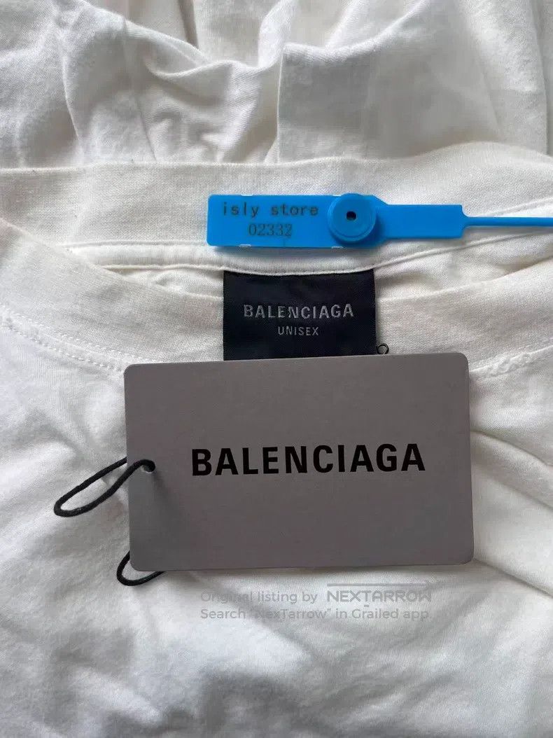 Balenciaga Balenciaga Distressed Blue Logo Letter Pattern Print Crewn Size US M / EU 48-50 / 2 - 5 Thumbnail
