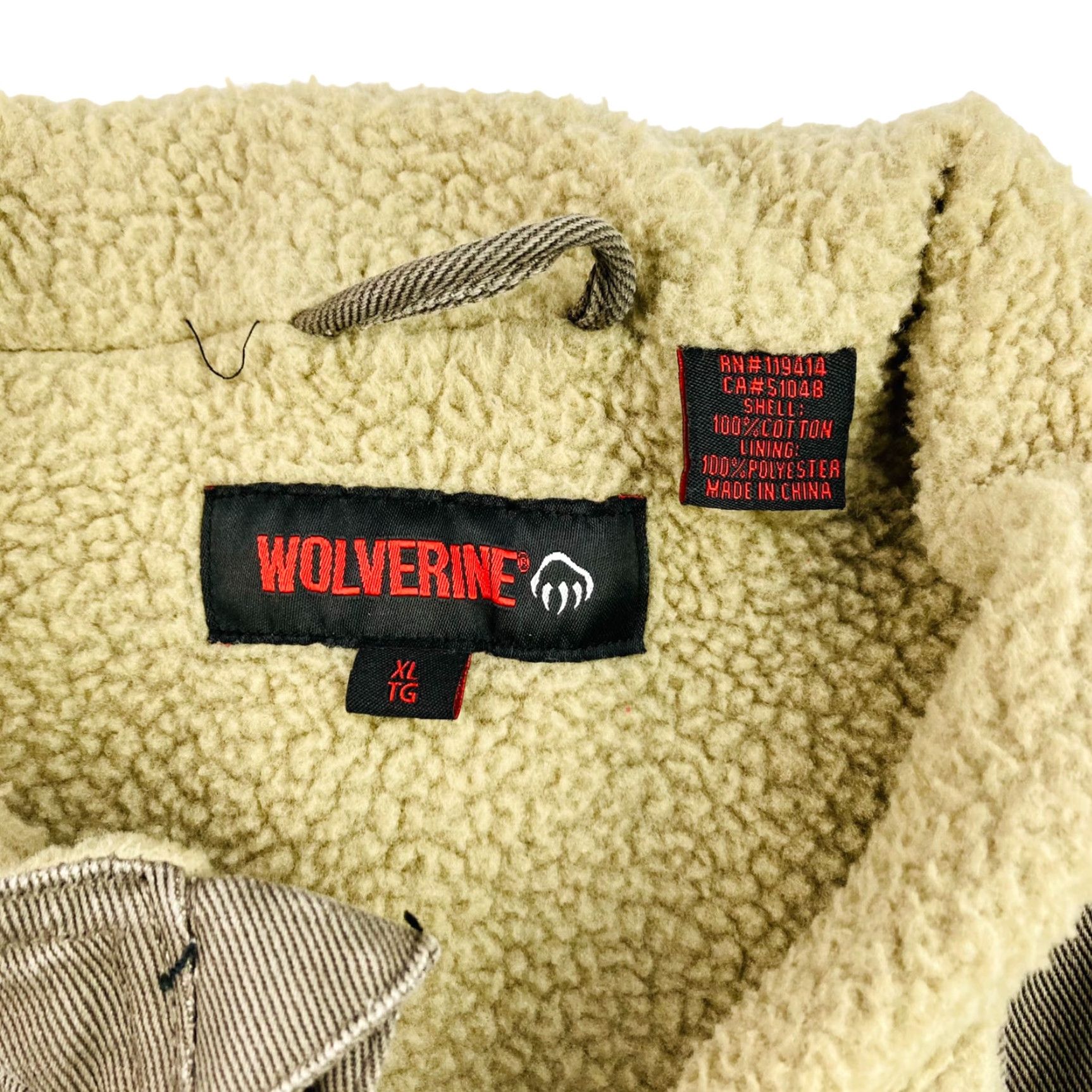 Vintage Wolverine Vest Men's Cotton Polyester Fur Sherpa Canvas Brown XL Size US XL / EU 56 / 4 - 3 Thumbnail