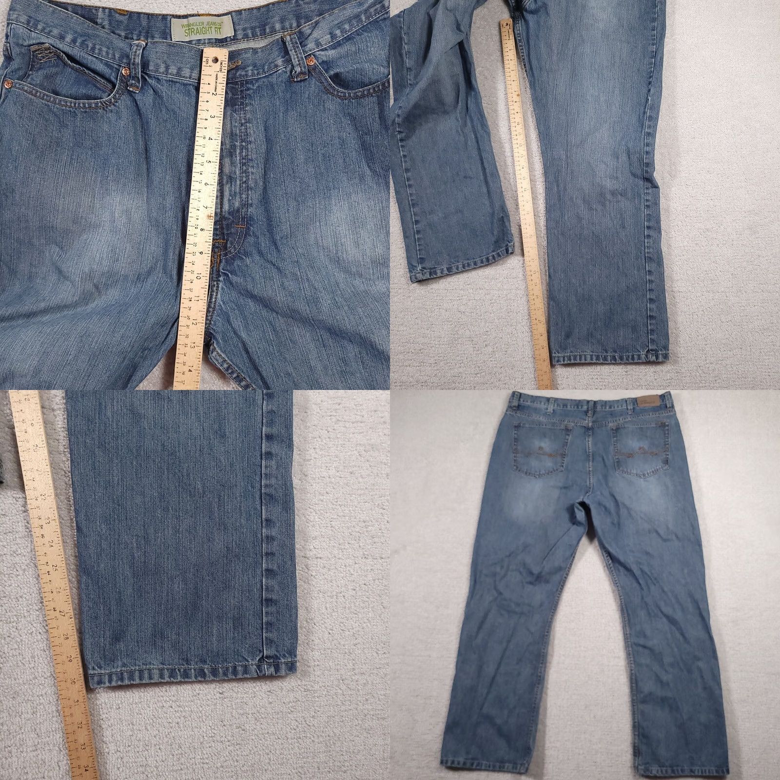 Wrangler Wrangler Jeans Mens 40X30 Straight Fit Western Chore Barn Workwear Medium Wash Blue Size US 40 / EU 56 - 8 Thumbnail
