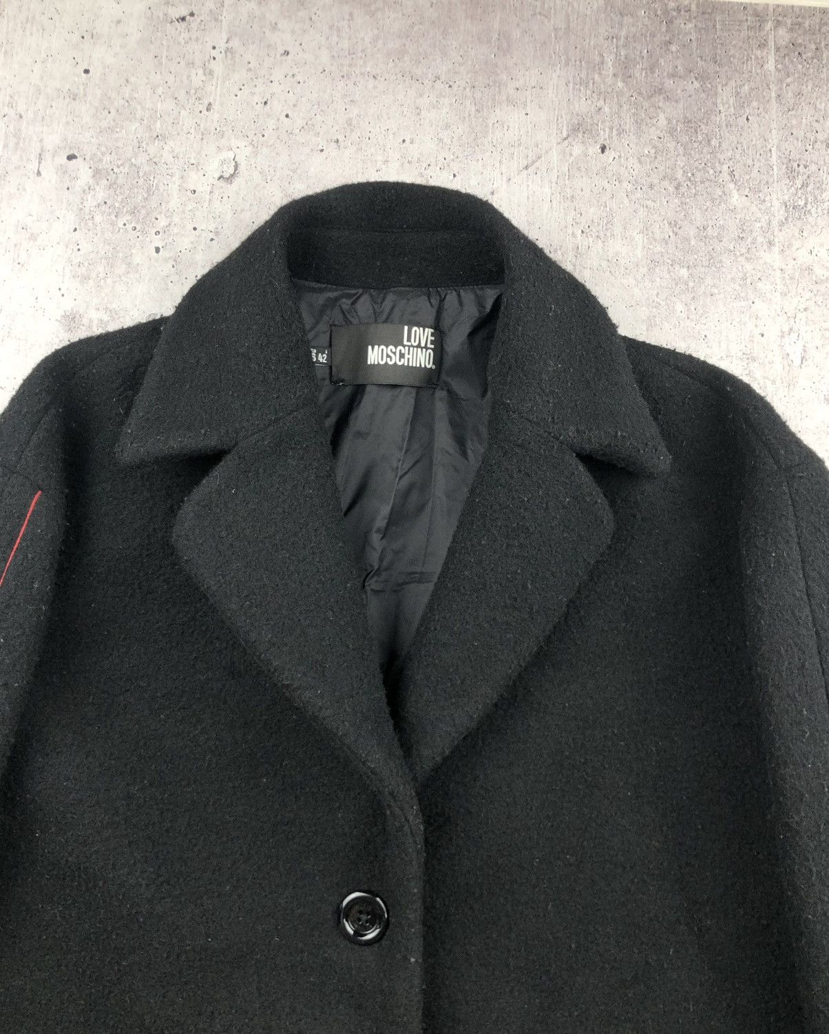 Love Moschino Love Moschino Womens Wool Blend Pea Coat Long Jacket Size M / US 6-8 / IT 42-44 - 3 Thumbnail