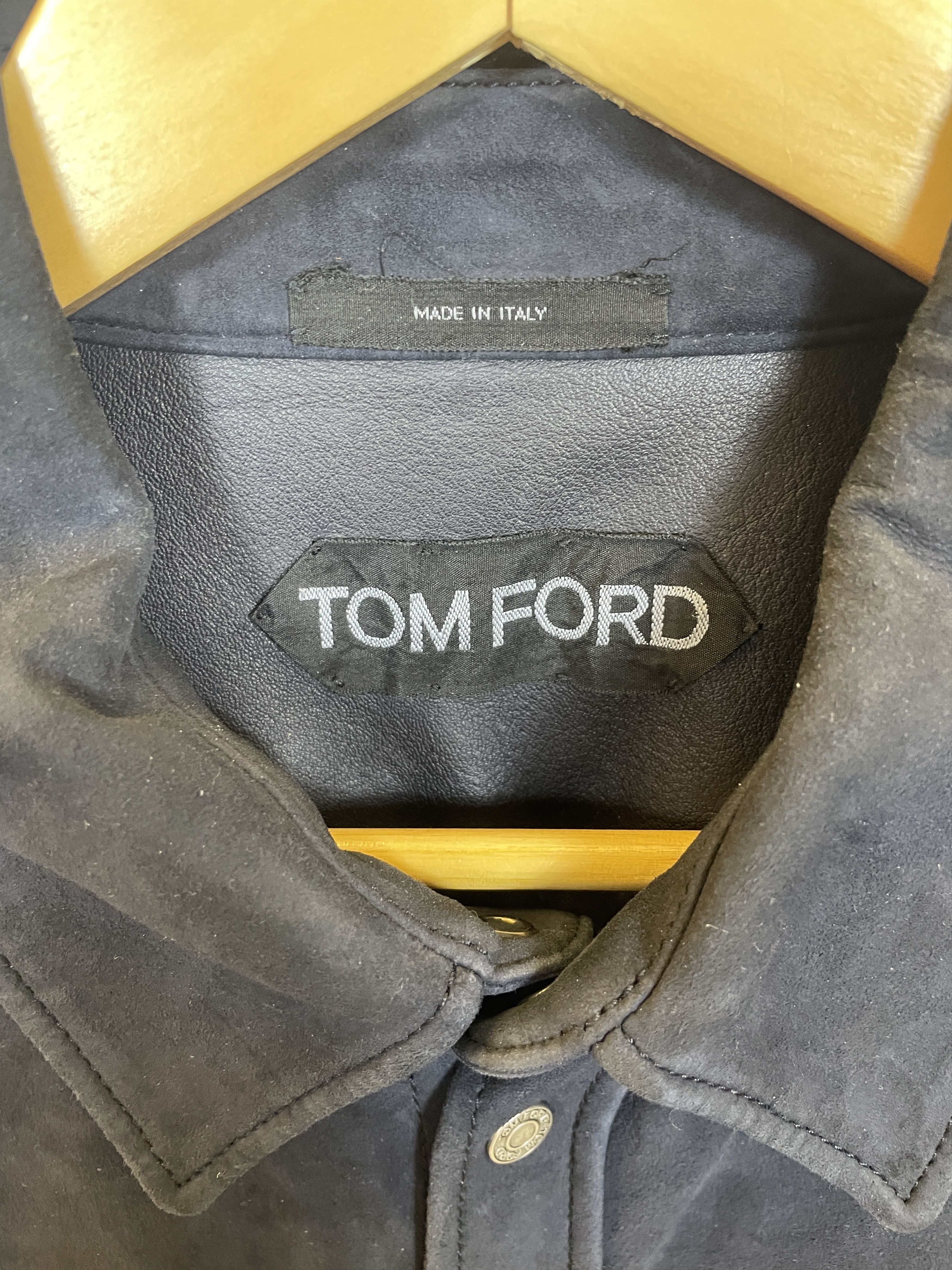 Tom Ford $6290 Tom Ford Navy Blue Suede snap western Jacket Size US L / EU 52-54 / 3 - 3 Thumbnail