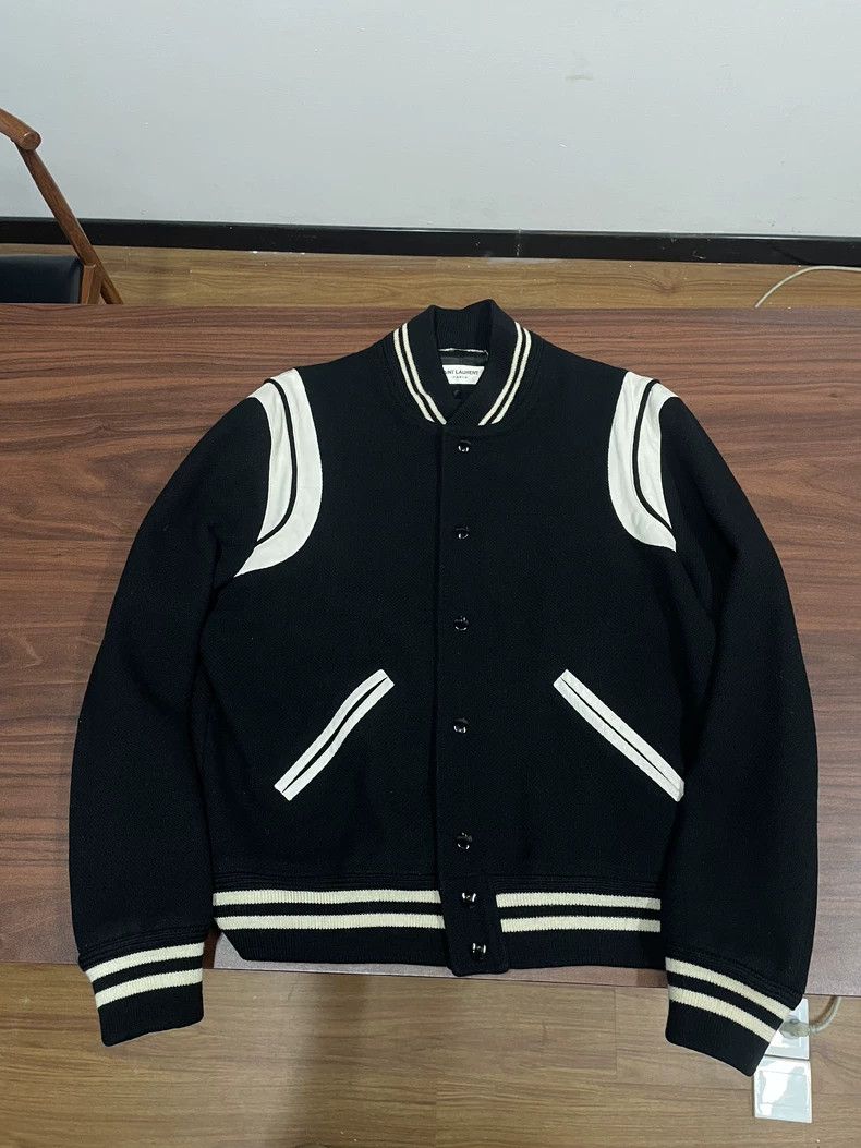 Saint Laurent Paris Saint Laurent Paris Black and white patchwork leather Teddy Size US M / EU 48-50 / 2 - 1 Thumbnail