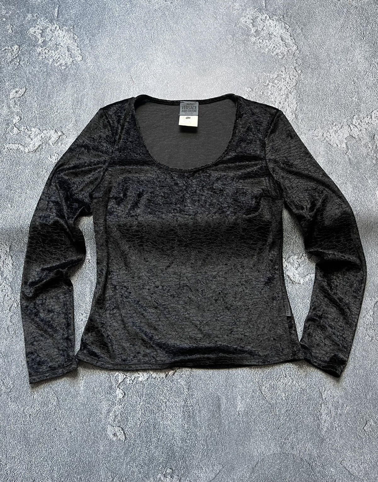 Versace Jeans Couture × Vintage Versace VNTG Textured Long Sleeve Top Sweater Size M / US 6-8 / IT 42-44 - 1 Thumbnail