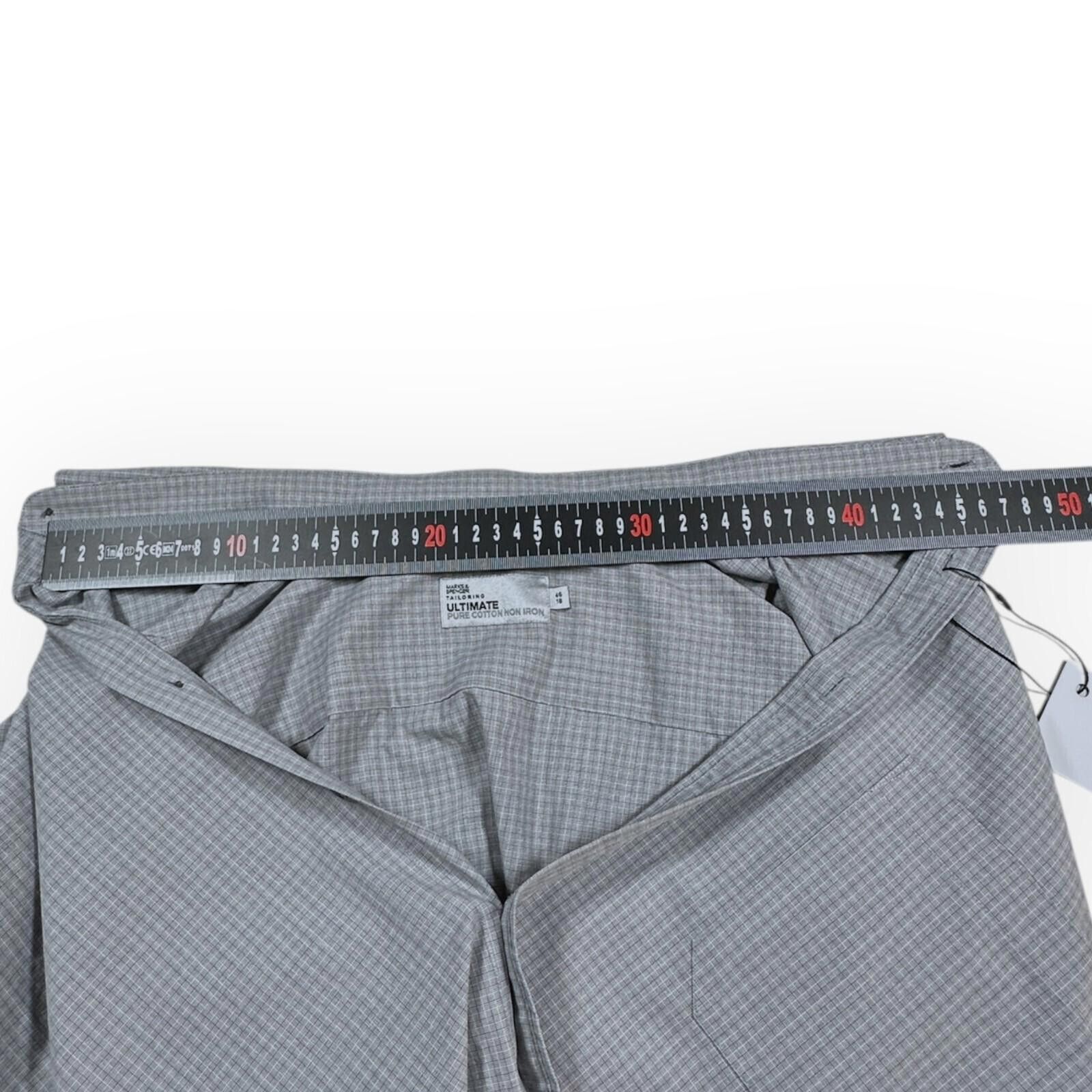 Marks & Spencer Marks & Spenser Shirt Men's UK Size 2XL Grey Non Iron Size 48R - 8 Thumbnail