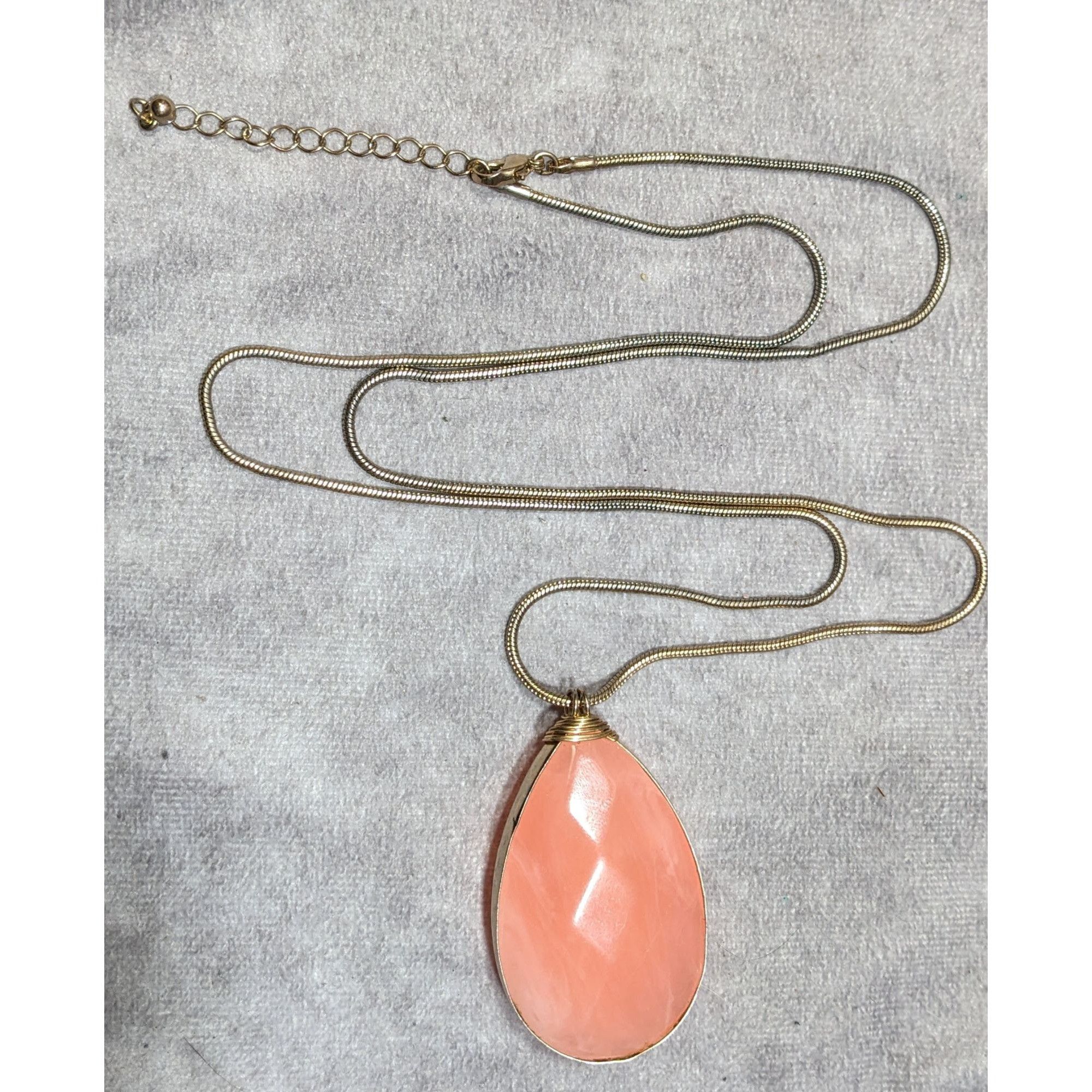 Other Retro Teardrop Simulated Pink Agate Faceted Teardrop Necklac Size ONE SIZE - 7 Thumbnail