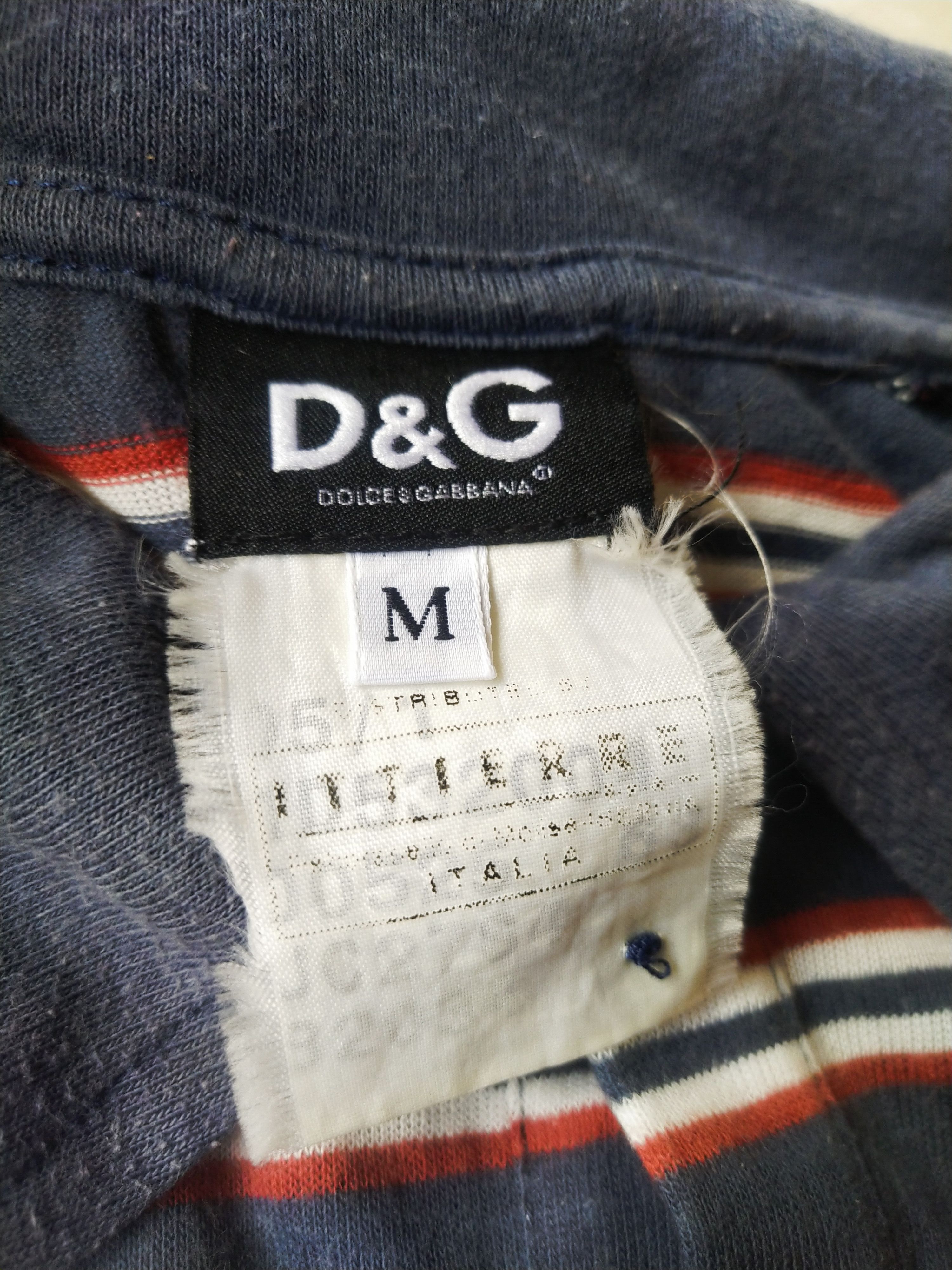 Dolce & Gabbana 2000s D&G Dolce & Gabbana Striped Raglan Polo Shirt Size M / US 6-8 / IT 42-44 - 5 Thumbnail