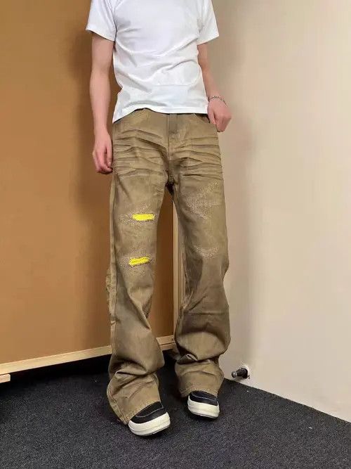 VIBE Washed and Aged Vintage Street Hip Hop Micro Flare Jeans Size US 30 / EU 46 - 2 Thumbnail