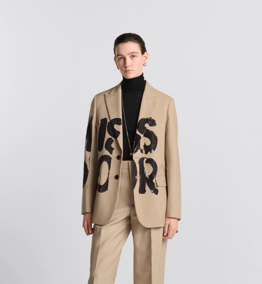 Dior o1w1db11225 451V18 Blazer in Beige/Black Size XS / US 0-2 / IT 36-38 - 4 Thumbnail