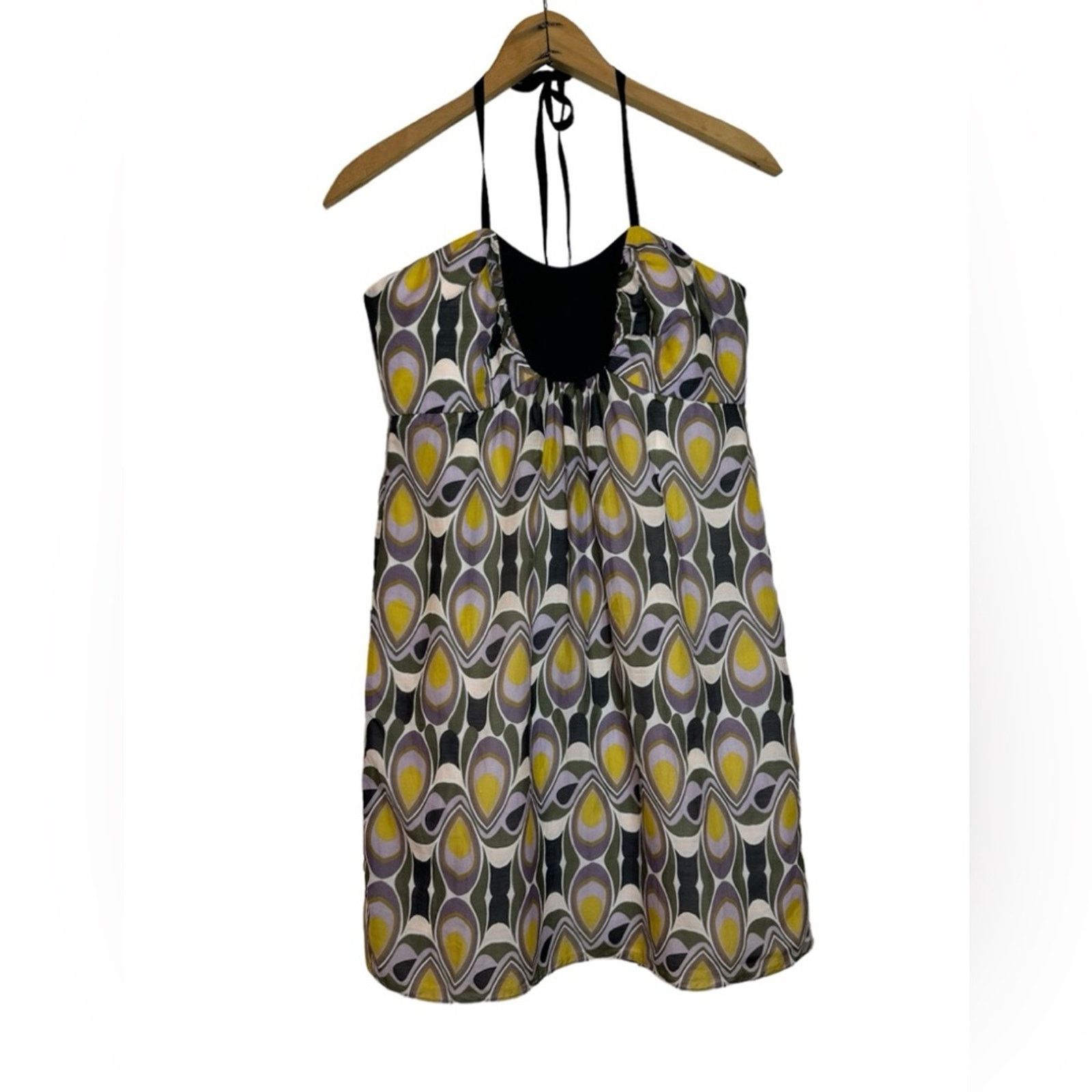 MILLY Milly Of New York Geometric Print Silk Blend Halter Size 8 Size M / US 6-8 / IT 42-44 - 7 Thumbnail