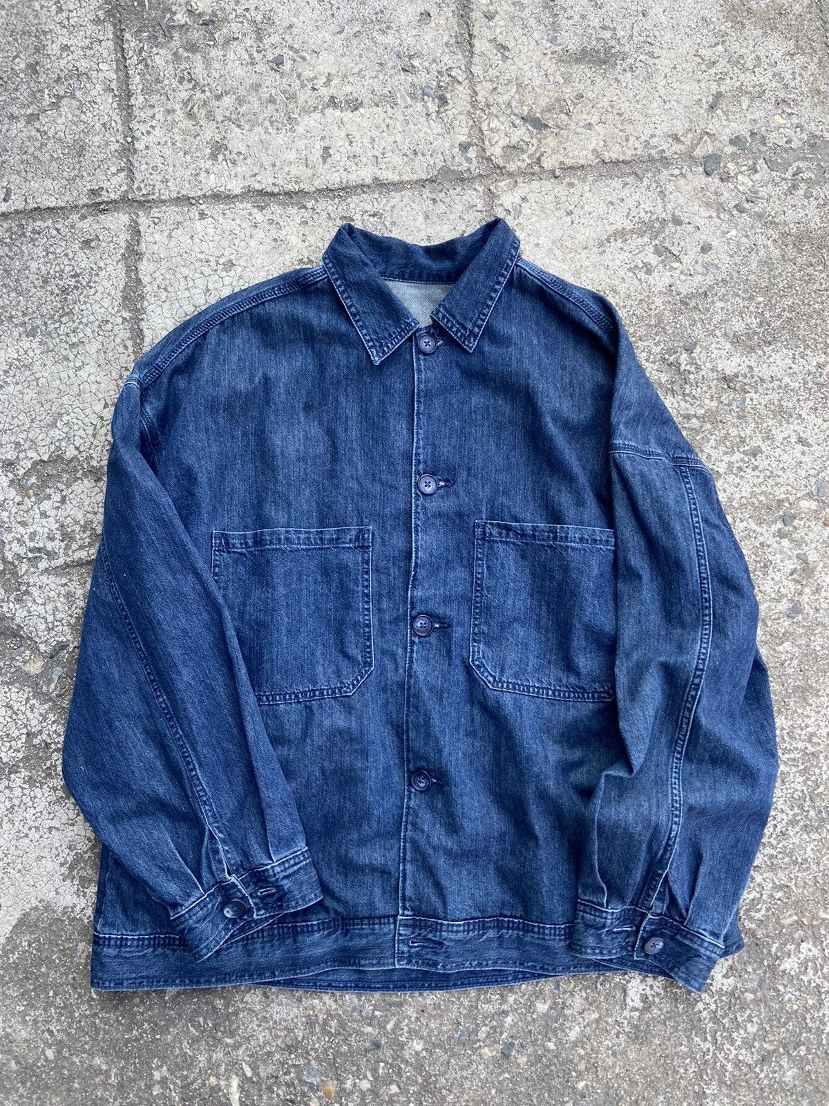 Japanese Brand × Vintage GU utility denim jacket workwear Size US M / EU 48-50 / 2 - 1 Thumbnail
