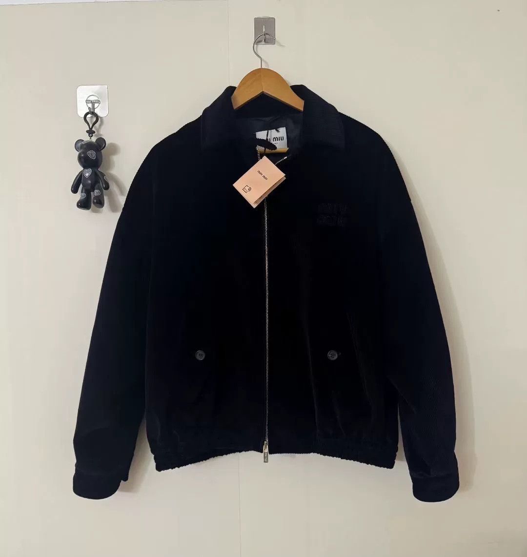 Miu Miu Miu Miu Navy Corduroy Zip Jacket Size M / US 6-8 / IT 42-44 - 1 Thumbnail