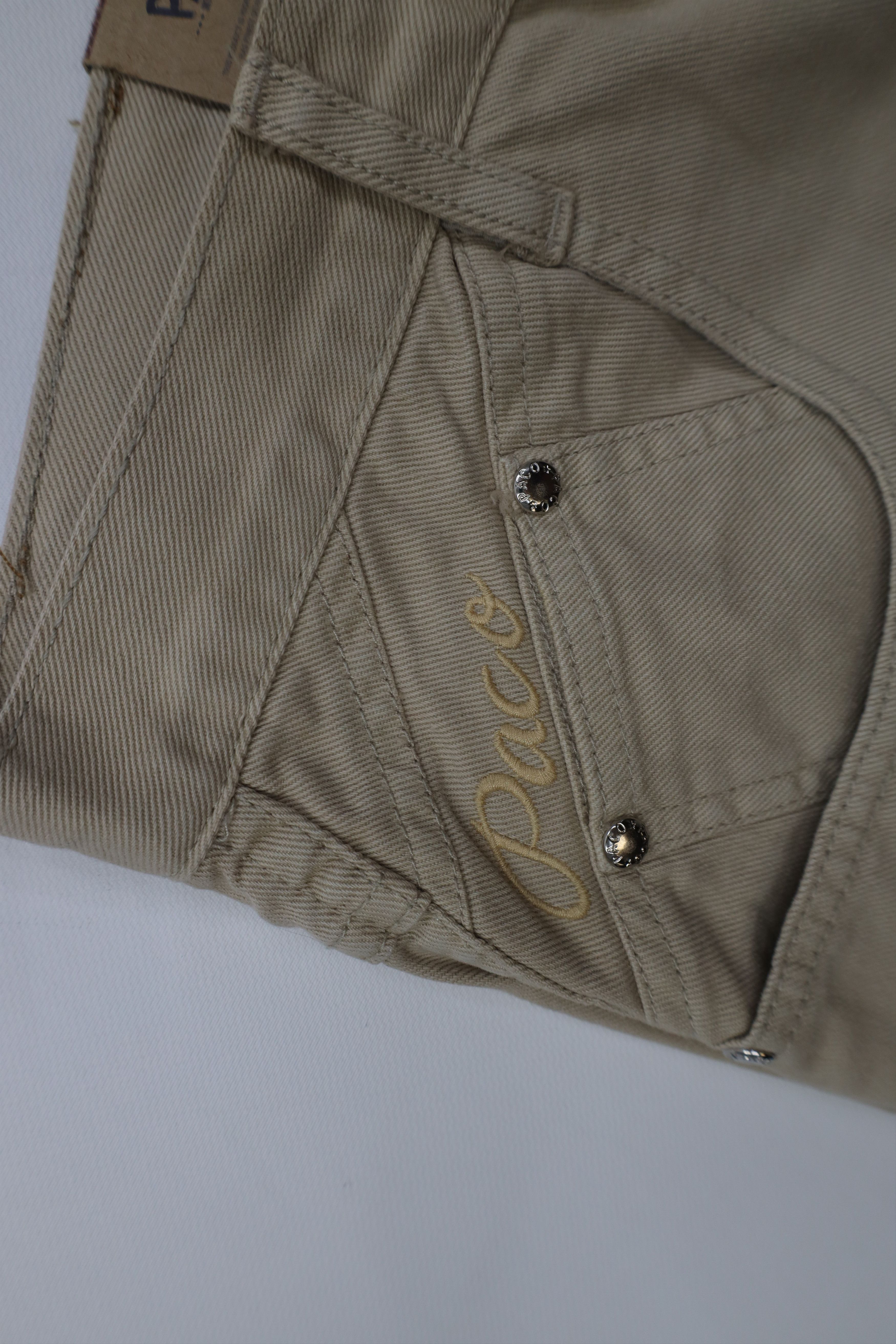 Vintage Deadstock Vintage 90s Paco Hip Hop Denim Jean Shorts Tan Size US 32 / EU 48 - 7 Thumbnail