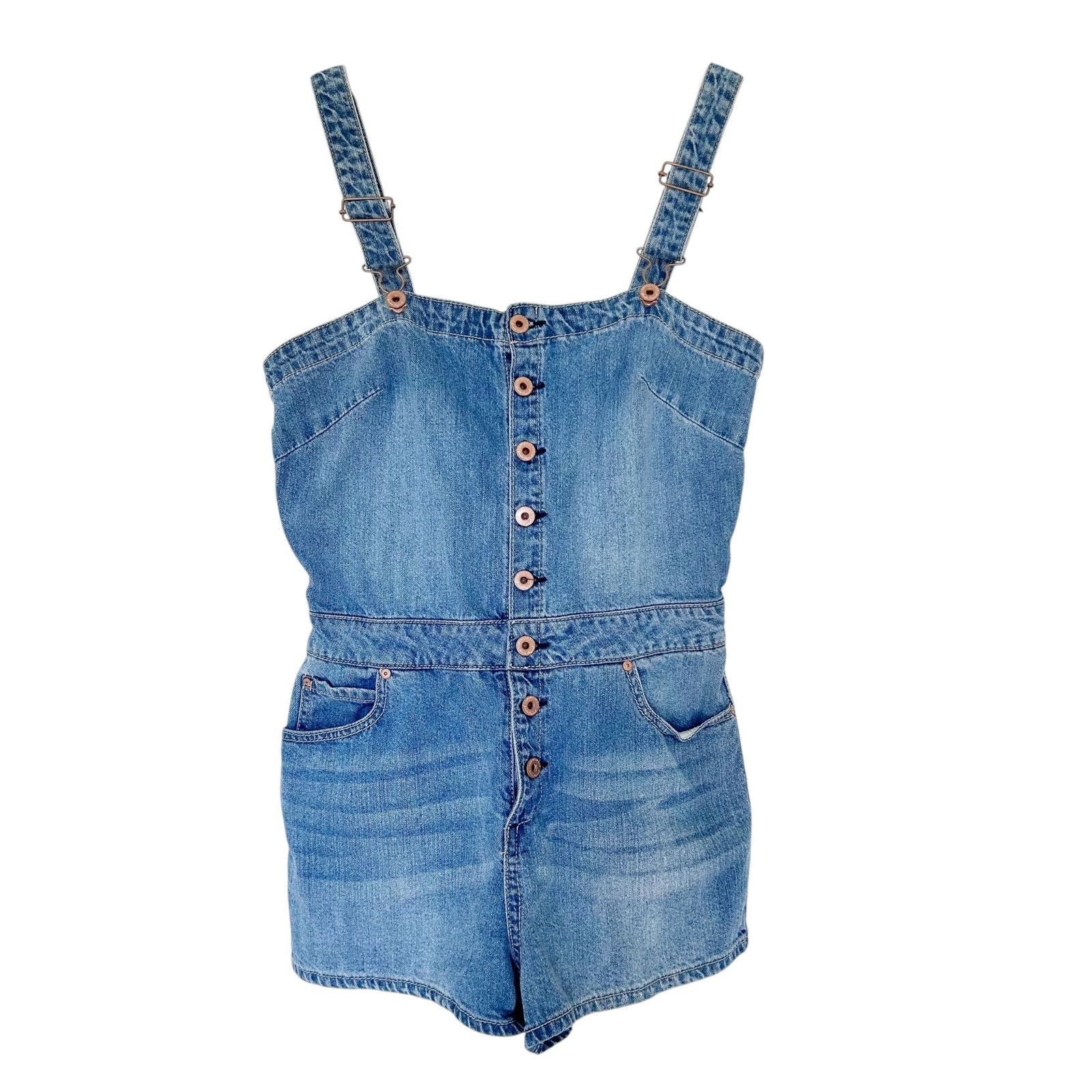 American Rag American Rag Denim Shortalls Overalls Sz 7 Size 28" / US 6 / IT 42 - 1 Thumbnail