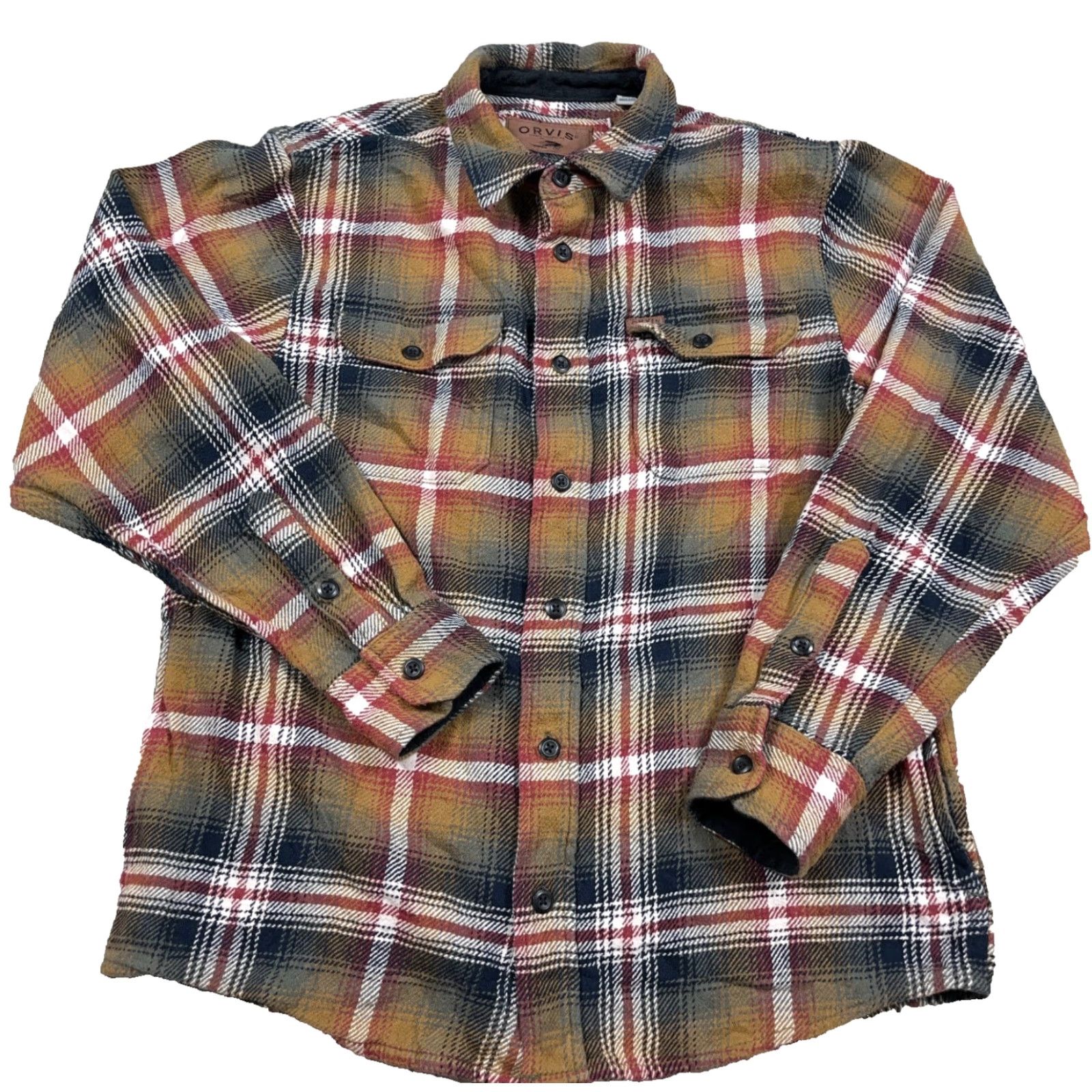 Orvis Orvis Button-Up Shacket Plaid Brown Heavyweight Flannel Shirt Jacket M Men Pockets Unlined Casual Workwear Vintage: No Size US M / EU 48-50 / 2 - 2 Thumbnail