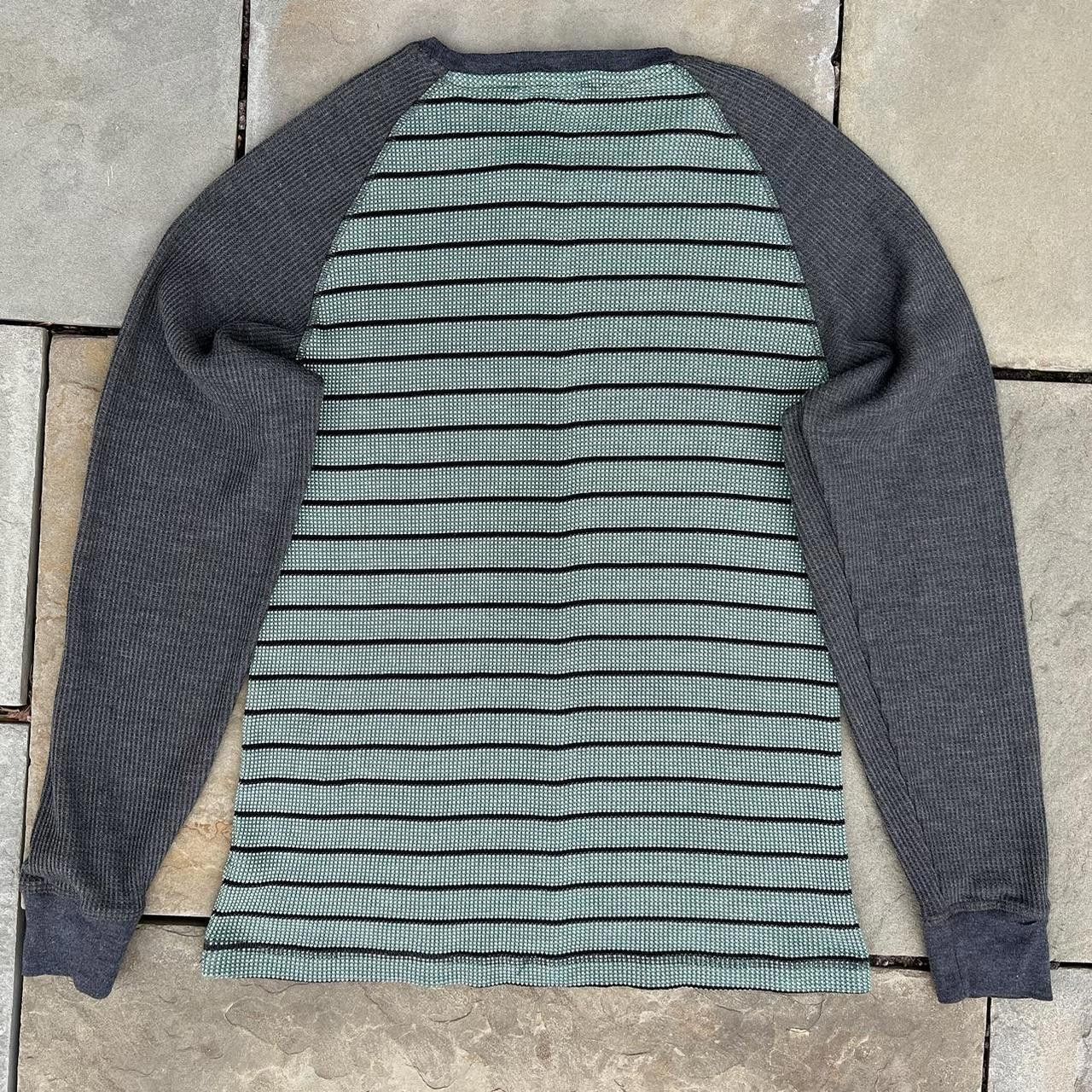 Other Green + Grey + Black Colorblock Striped Waffle Knit Thermal Size US M / EU 48-50 / 2 - 4 Thumbnail