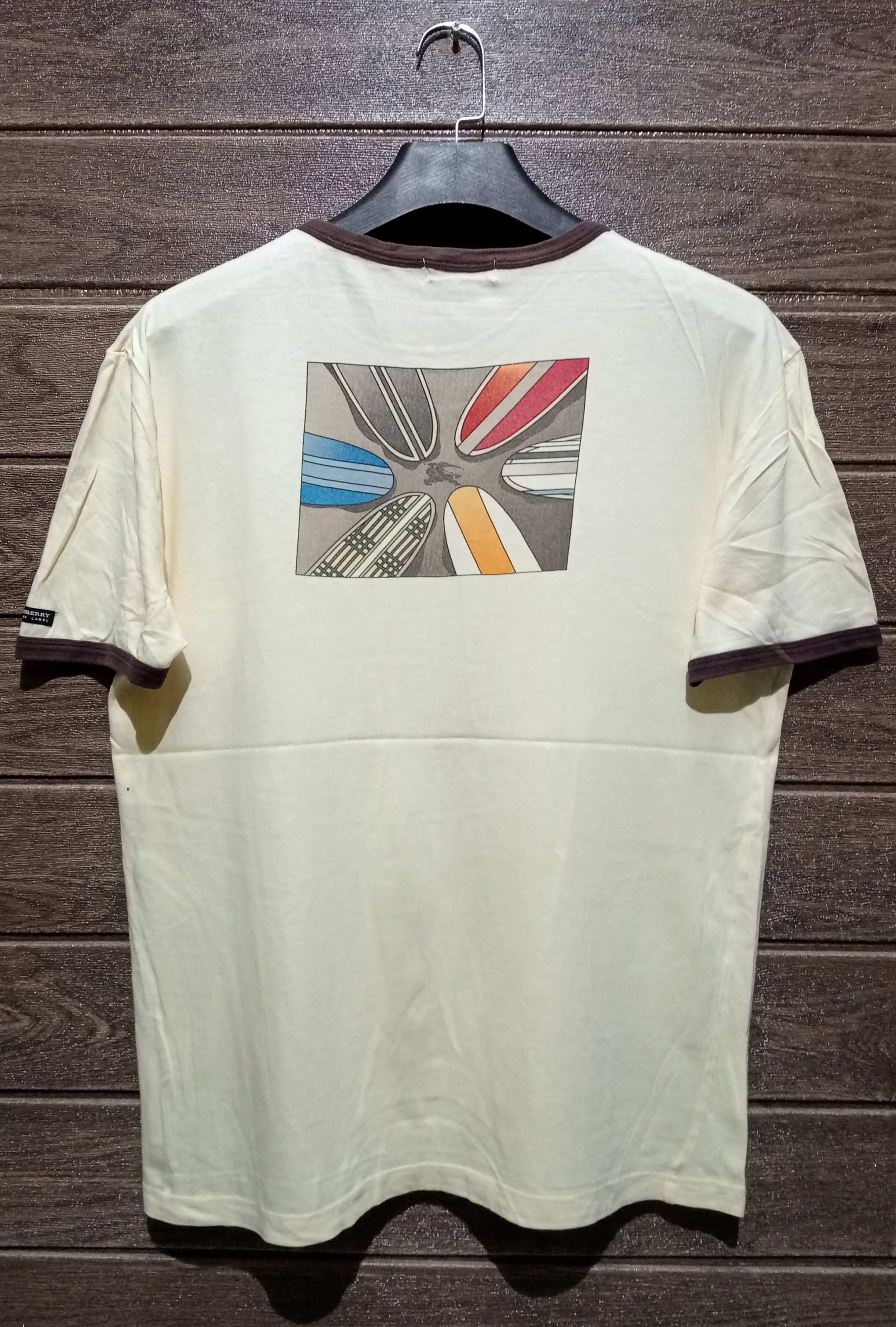 Burberry Vintage Burberry Surfboards Ringer Tee Very Rare Size US L / EU 52-54 / 3 - 1 Thumbnail