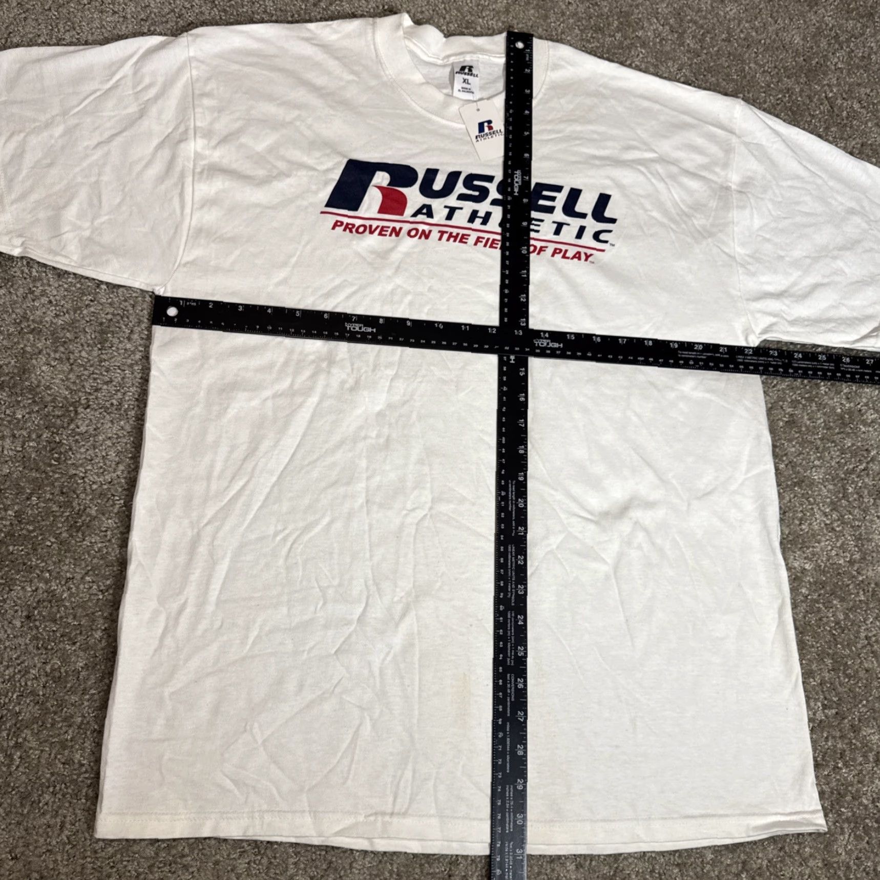 Russell Athletic VINTAGE Russell Athletic T-Shirt Mens XL White New With Tags NOS Promotional Advertising Y2K Size US XL / EU 56 / 4 - 6 Thumbnail