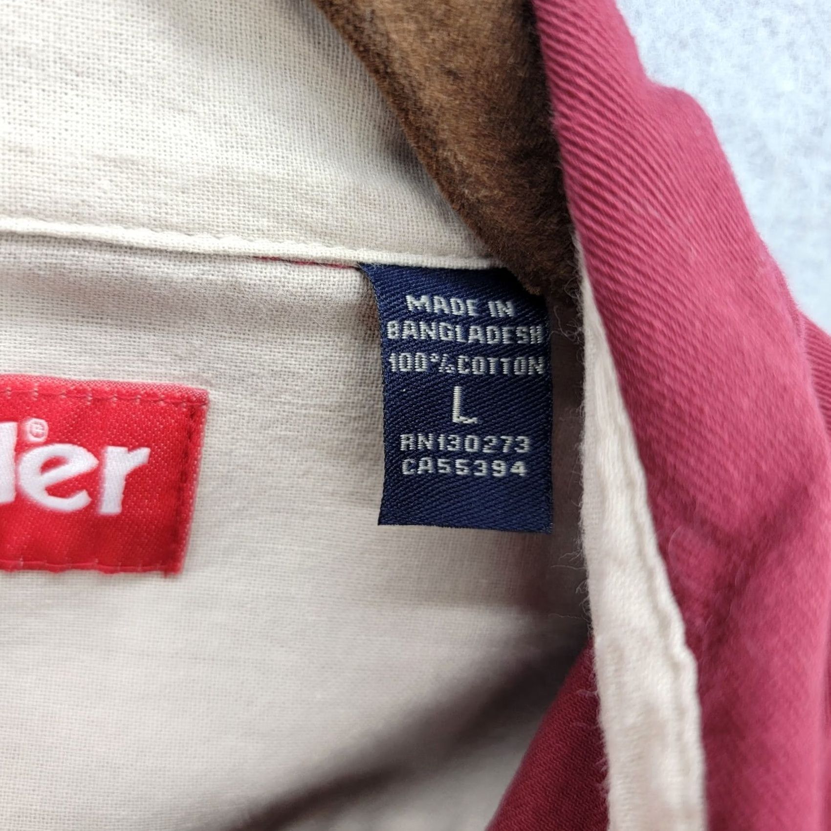Wrangler Wrangler Shirt Mens Large Western Long Sleeve Red RN130273 Size US L / EU 52-54 / 3 - 3 Thumbnail