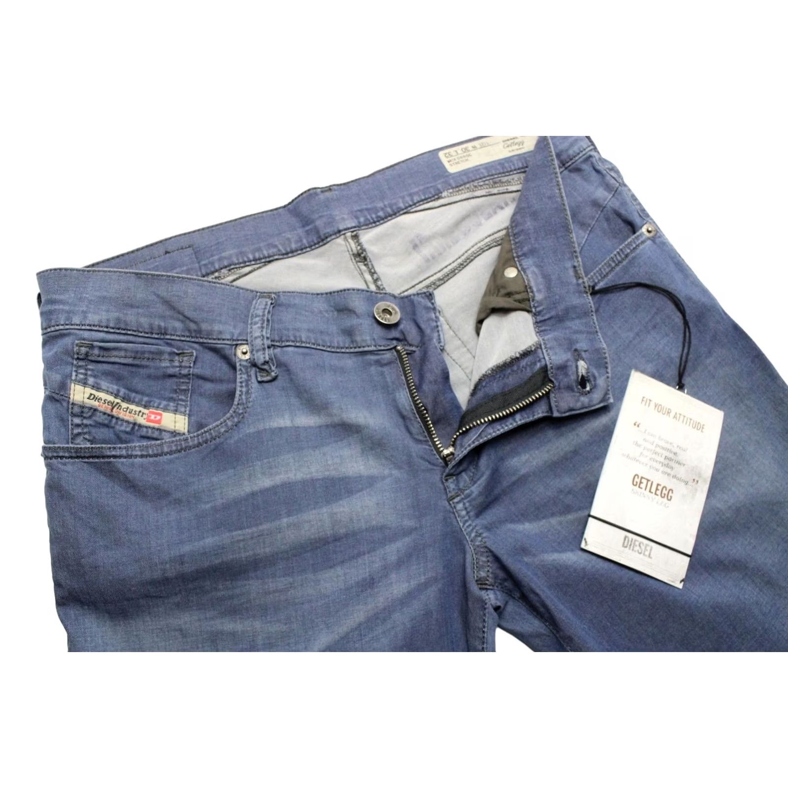 Diesel DIESEL Getlegg Slim-Skinny 0660C Stretch Jeans Women's W30/L32 Whiskers Zip Jeans Size 30" / US 8 / IT 44 - 4 Thumbnail