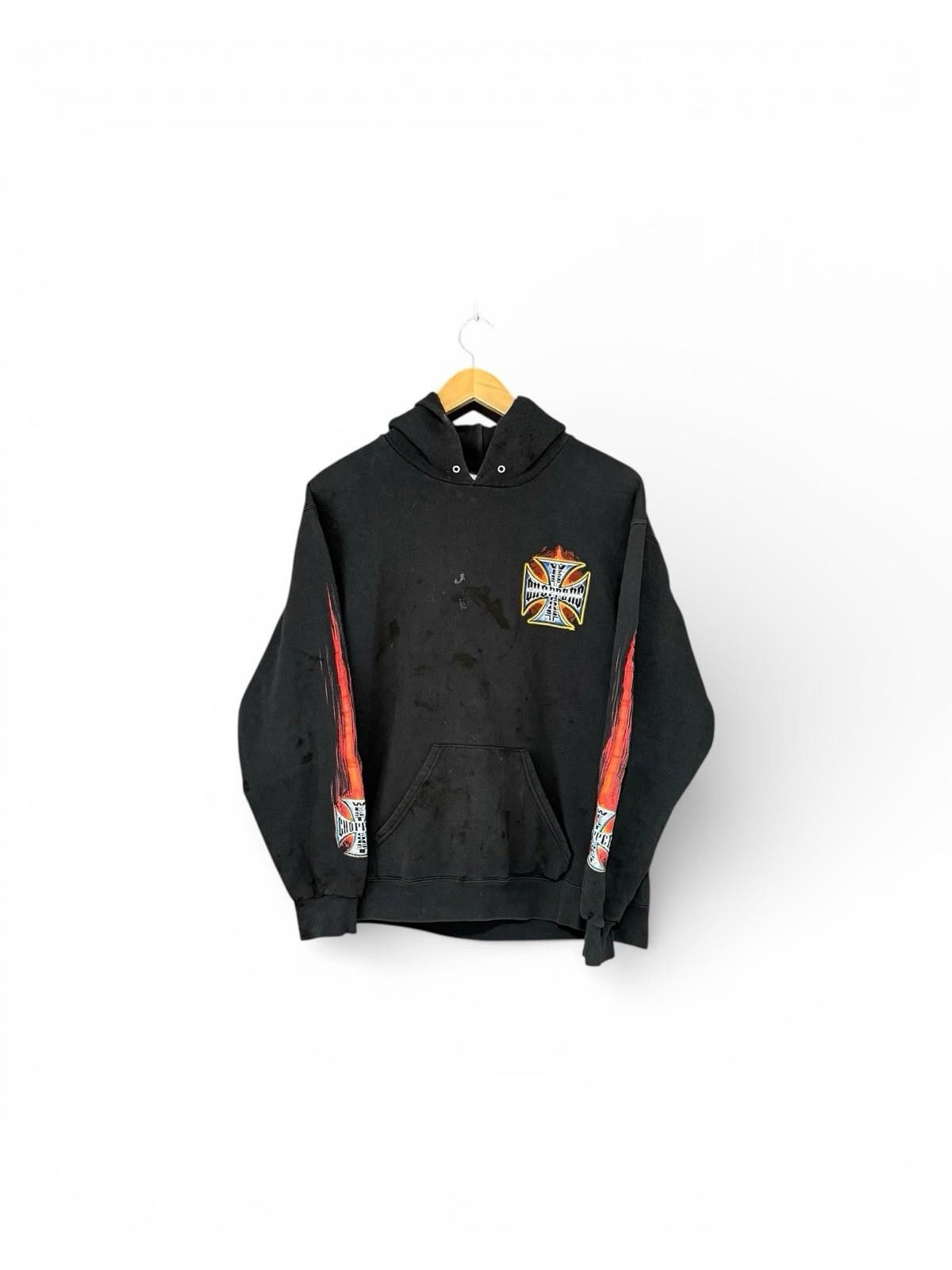 Lee Vintage West Choppers Flame Cross Hoodie M Lee Men’s Size US 32 / EU 48 - 1 Thumbnail
