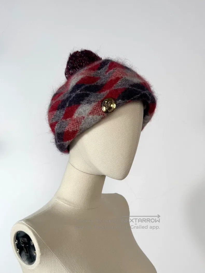 Vivienne Westwood Vivienne Westwood size 57cm Diamond Quilted Beret Hat Metal Size ONE SIZE - 3 Thumbnail