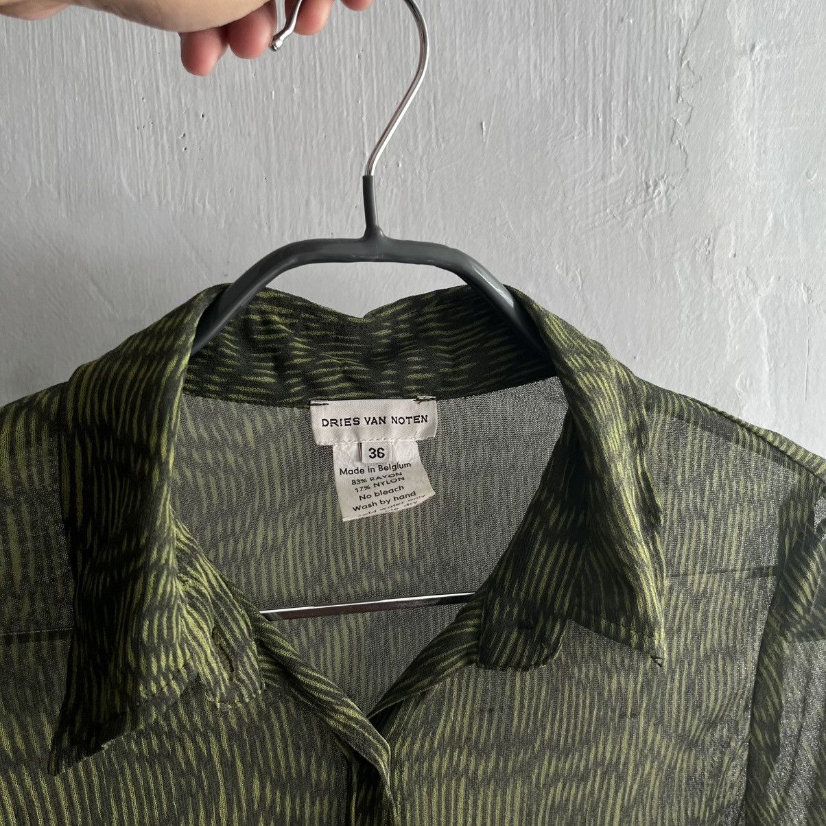 Dries Van Noten Dries Van Noten Psychedelic Button Up Mesh Top Size XS / US 0-2 / IT 36-38 - 3 Thumbnail