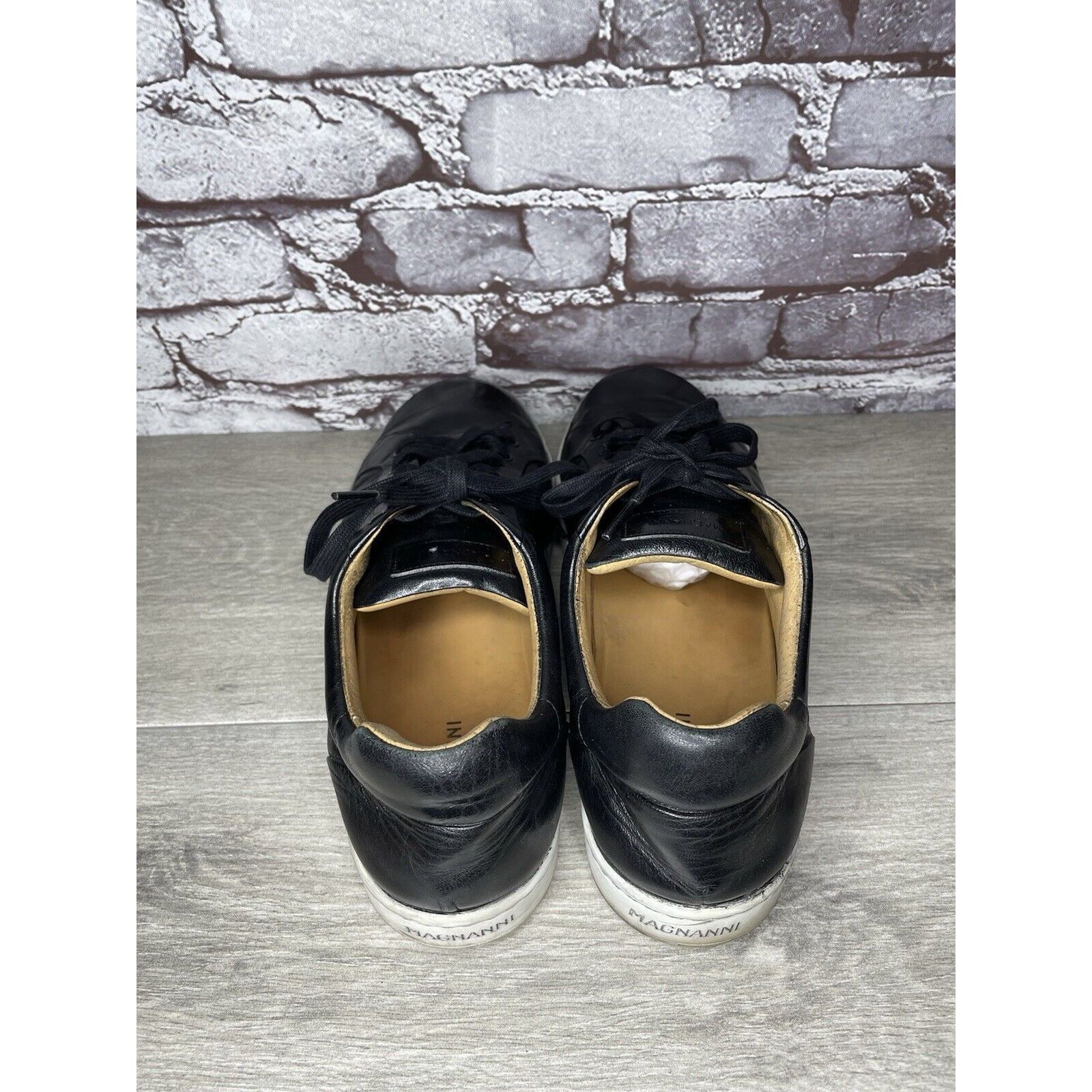 Magnanni Magnanni Elonso Black Leather Casual Lace Up Low Top Sneaker Size US 10 / EU 43 - 22 Thumbnail