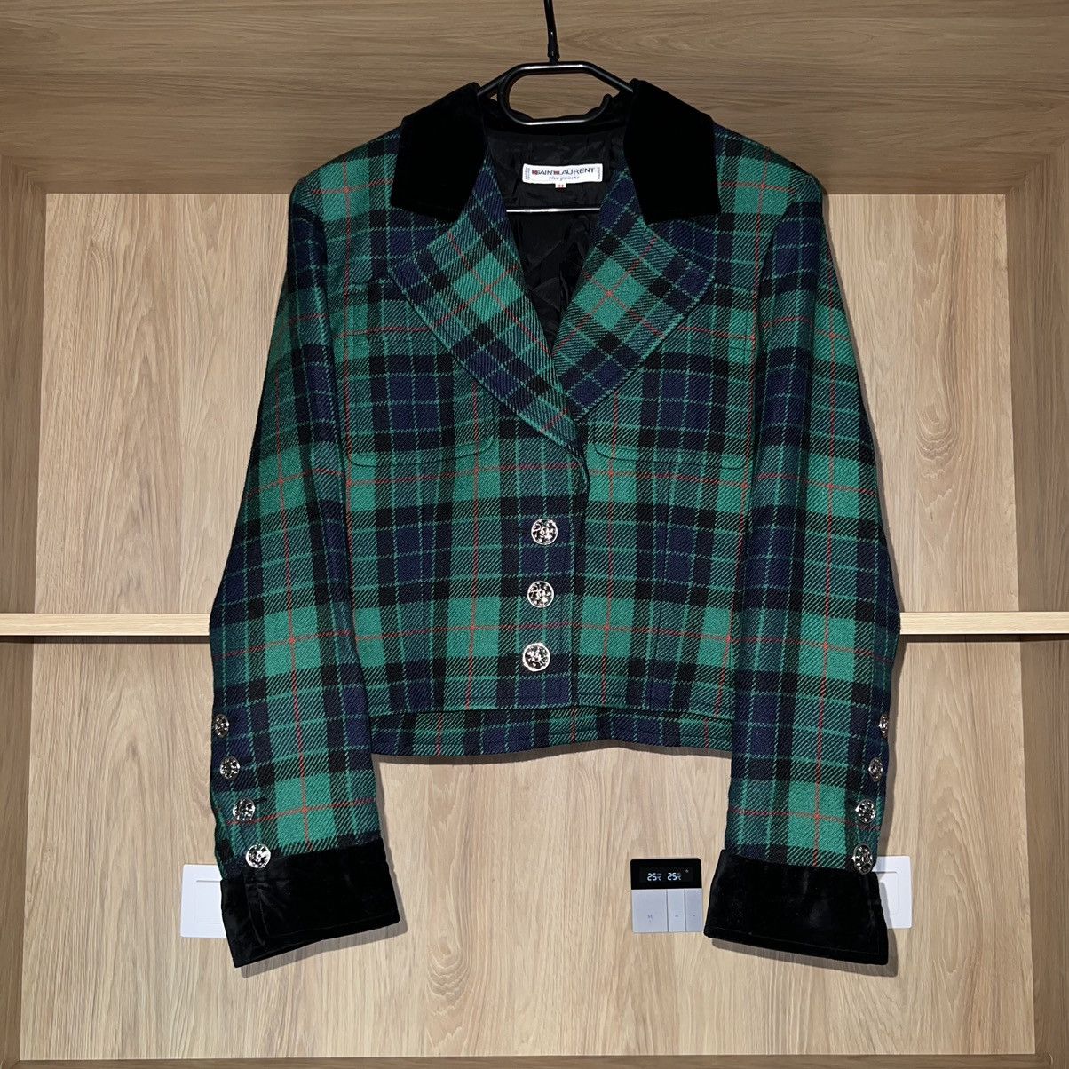 Yves Saint Laurent Archive Saint laurent rive gauche tartan short wool jacket Size L / US 10 / IT 46 - 1 Thumbnail