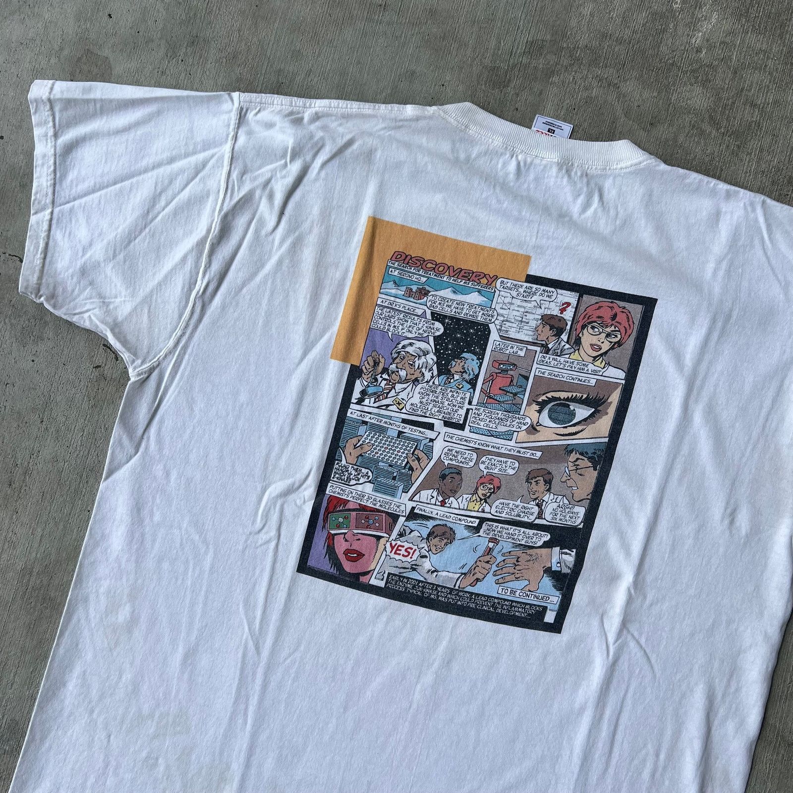Vintage Vintage serono biotech comic strip tech white graphic shirt Size US XL / EU 56 / 4 - 2 Thumbnail