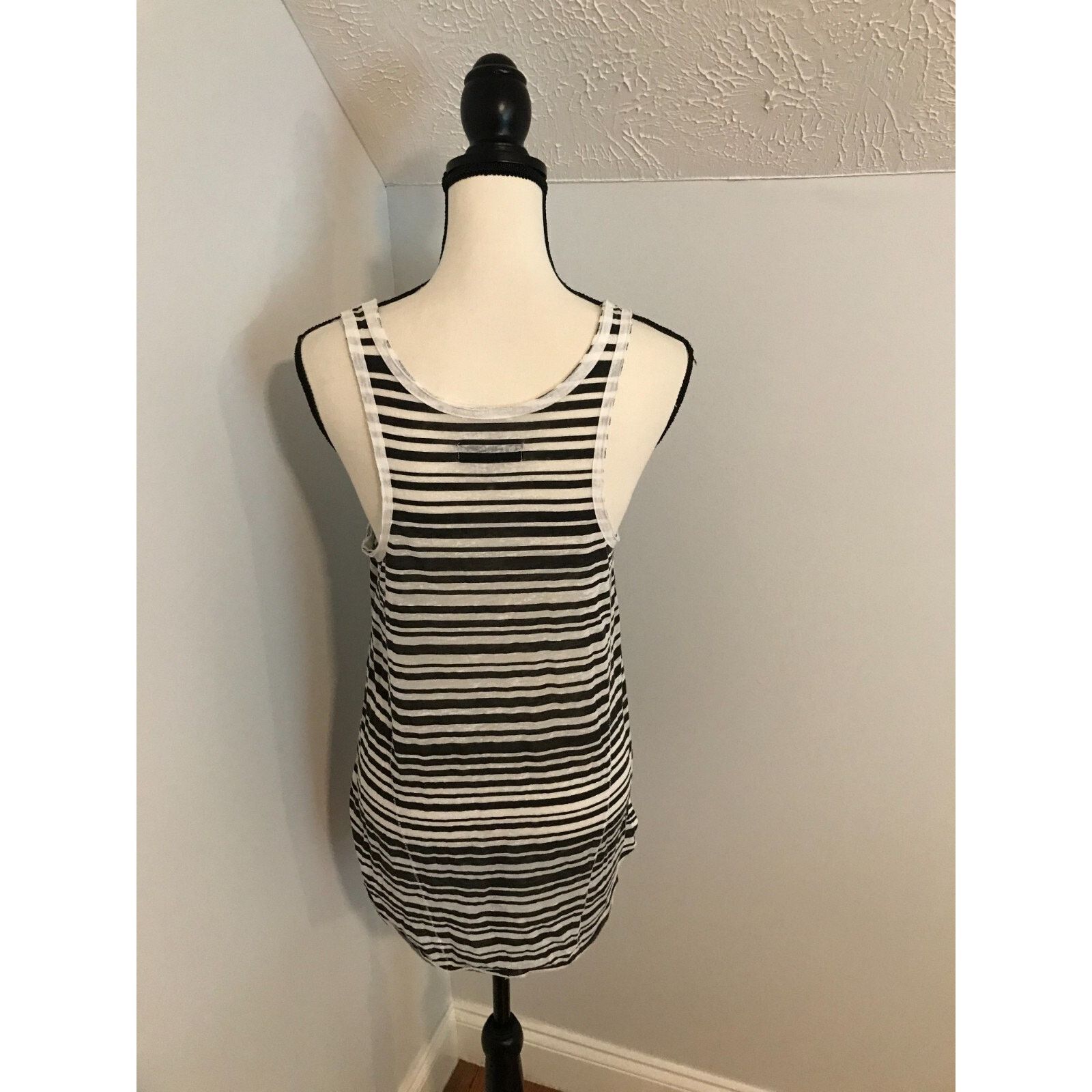 Rag & Bone Rag & Bone for Nordstrom Black & White Knit Stripped Tank Size S / US 4 / IT 40 - 3 Thumbnail