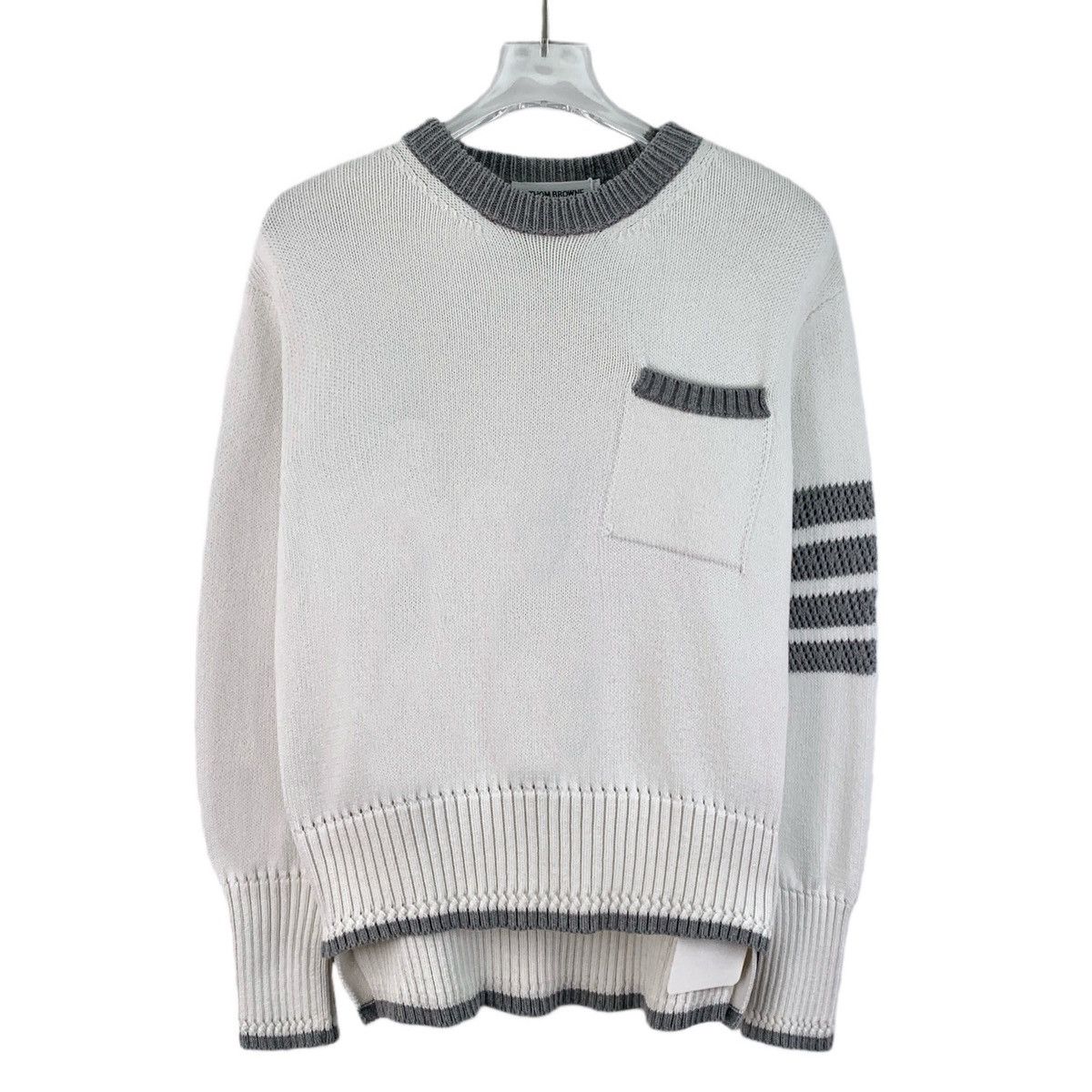 Thom Browne Thom Browne Off-white Long Sleeve Knit Sweater K26WX Size XS / US 0-2 / IT 36-38 - 1 Thumbnail