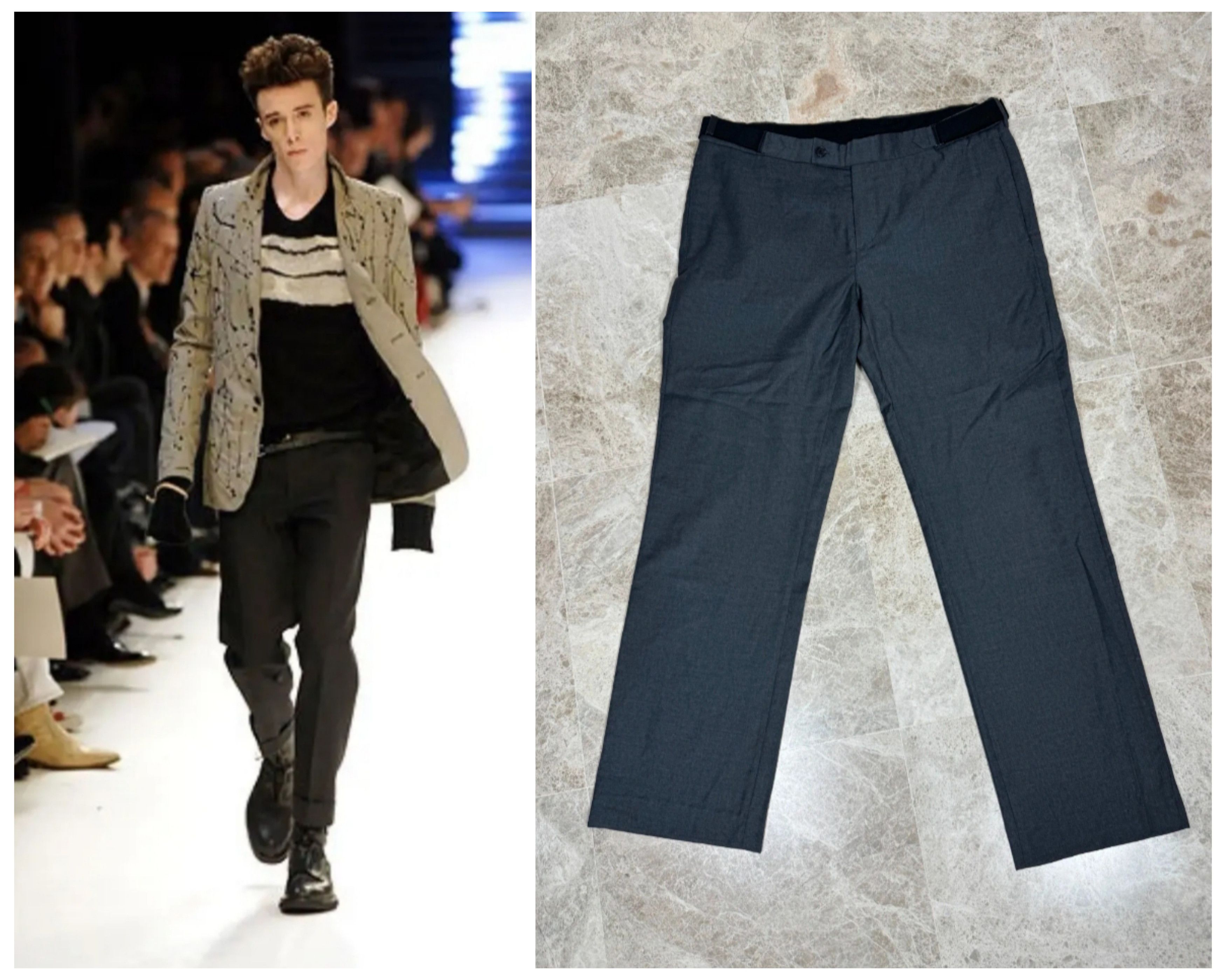 Dior Dior Homme by Hedi Slimane Sample Striped Pants (Grey/Black